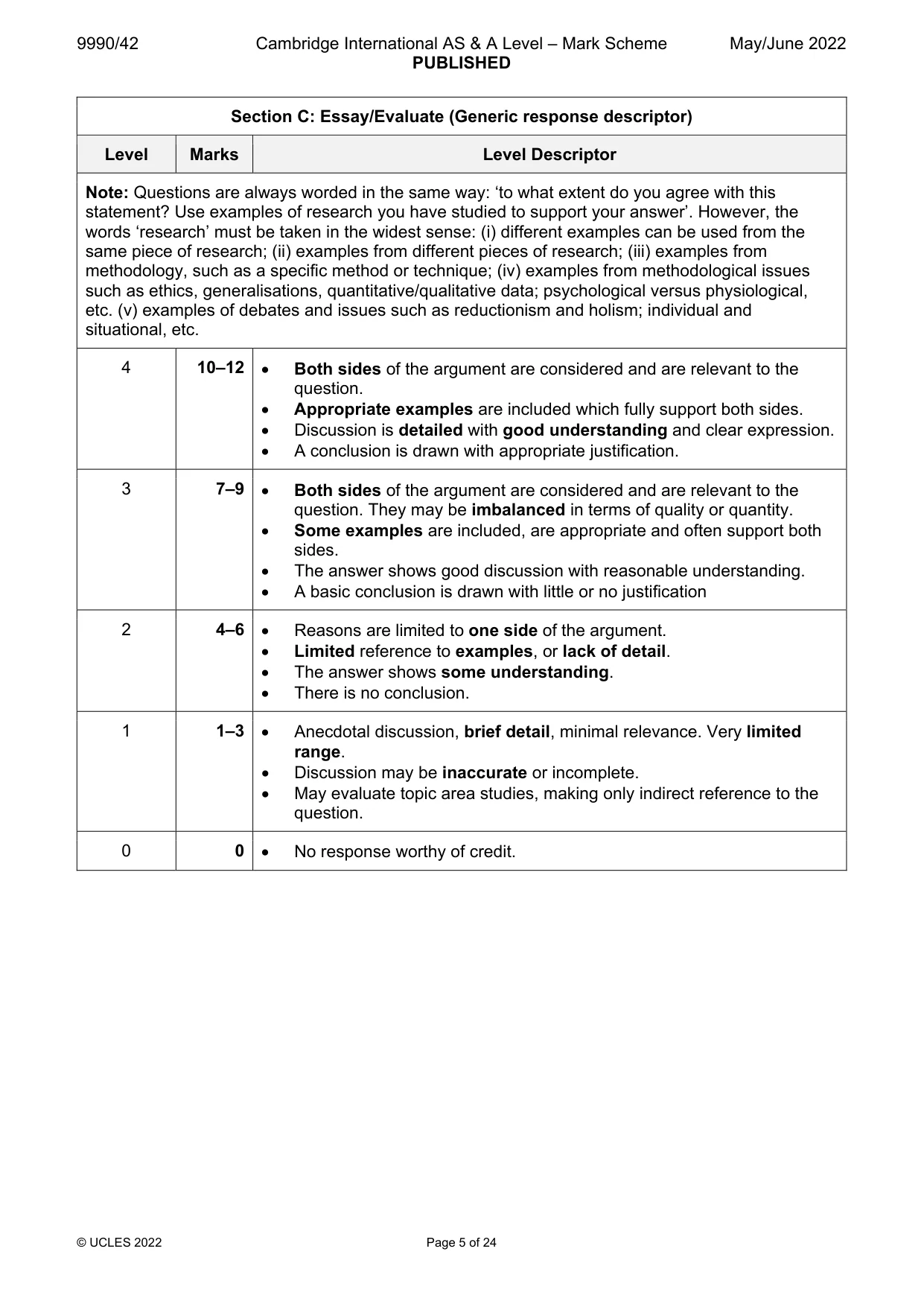 Mark scheme, page 5 of 24