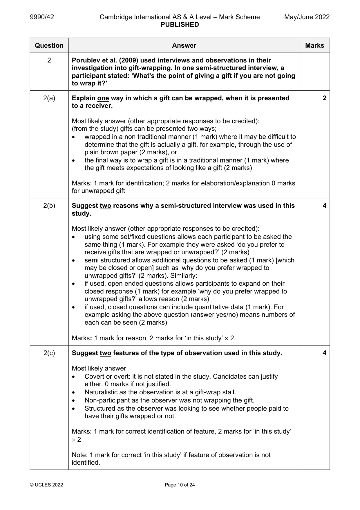 Mark scheme, page 10 of 24