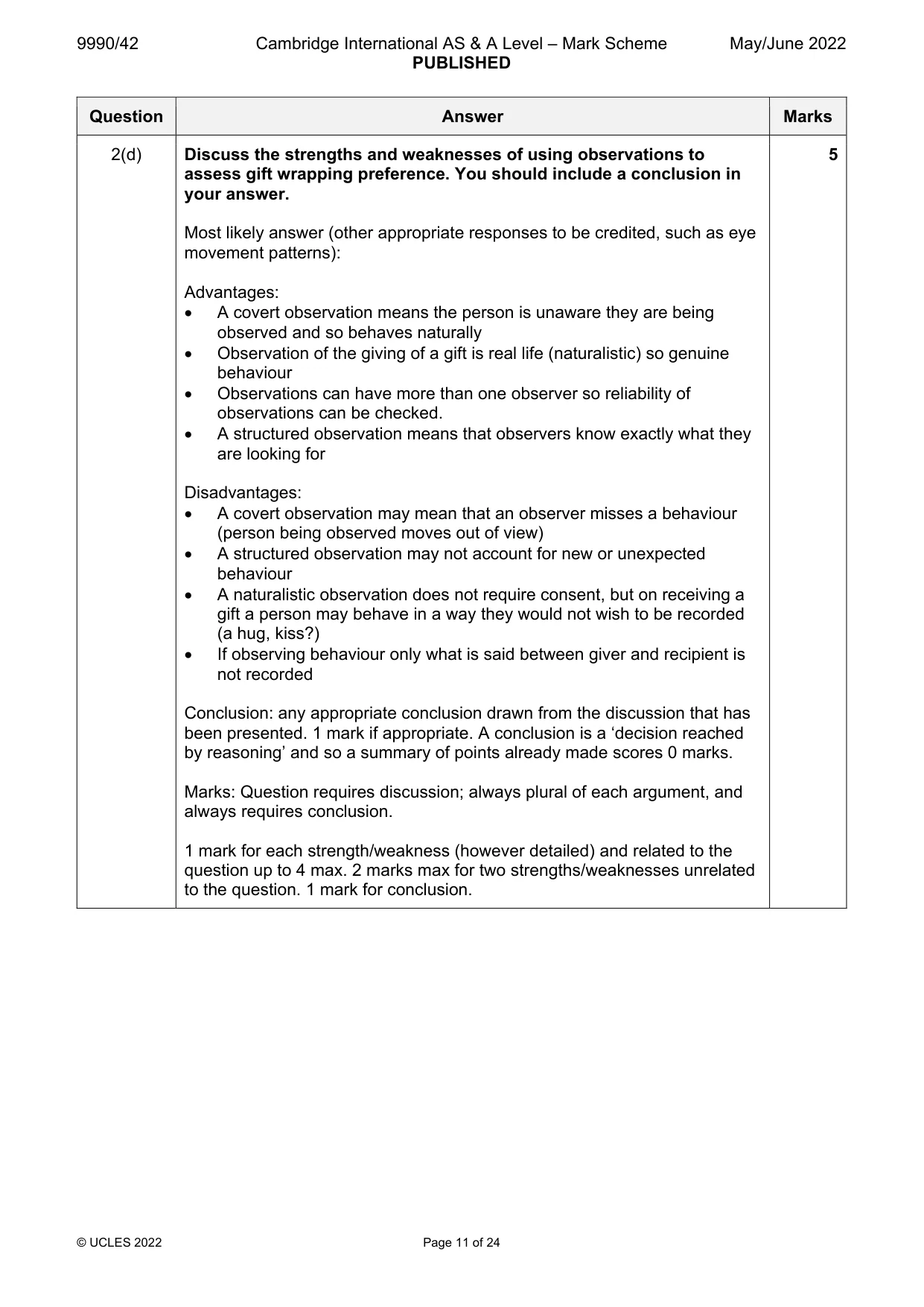 Mark scheme, page 11 of 24