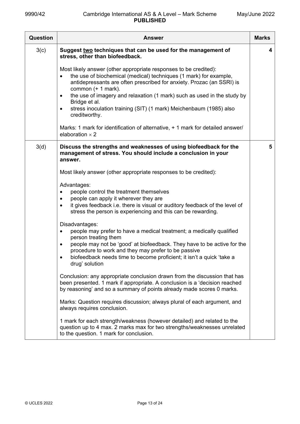 Mark scheme, page 13 of 24