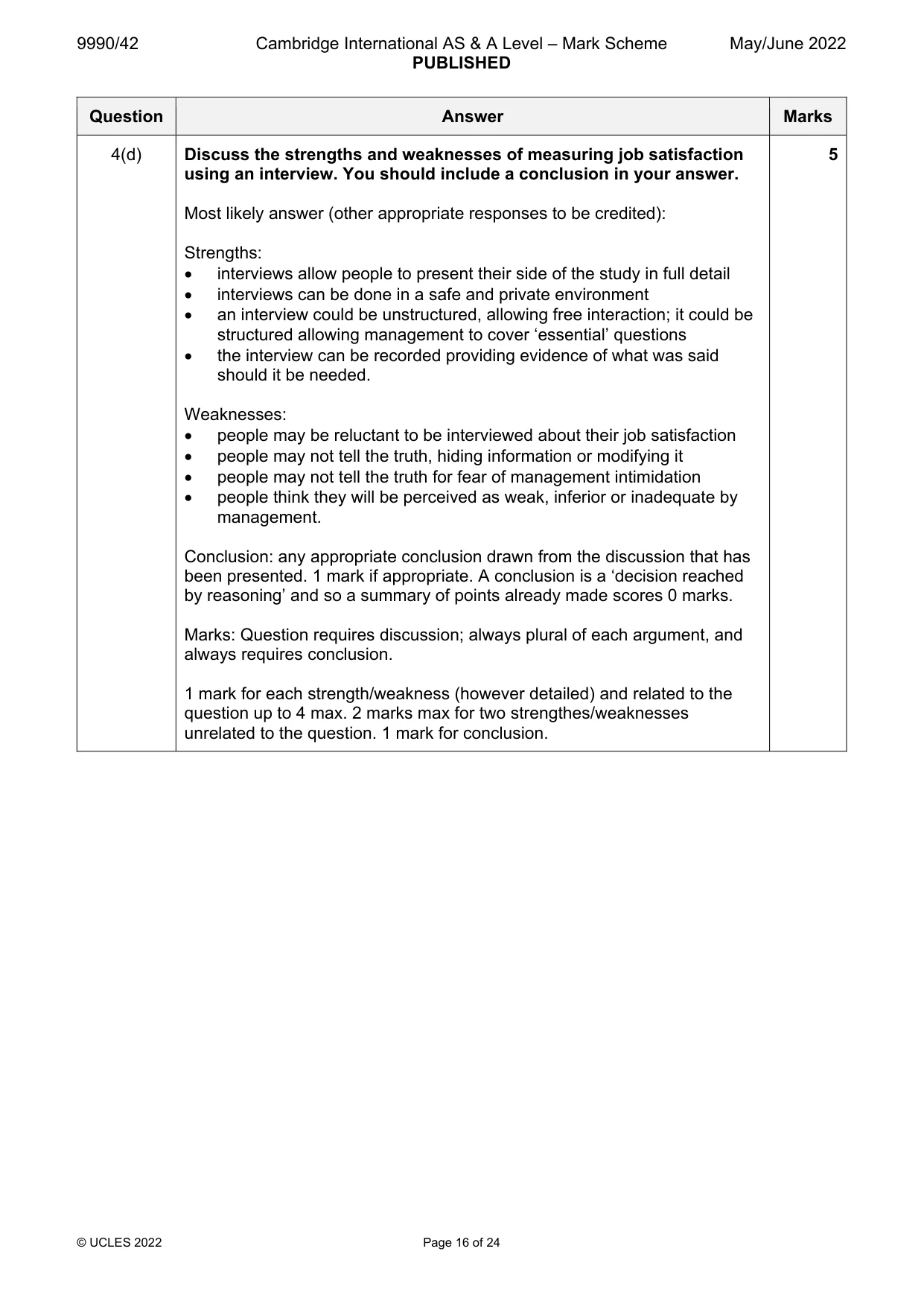 Mark scheme, page 16 of 24