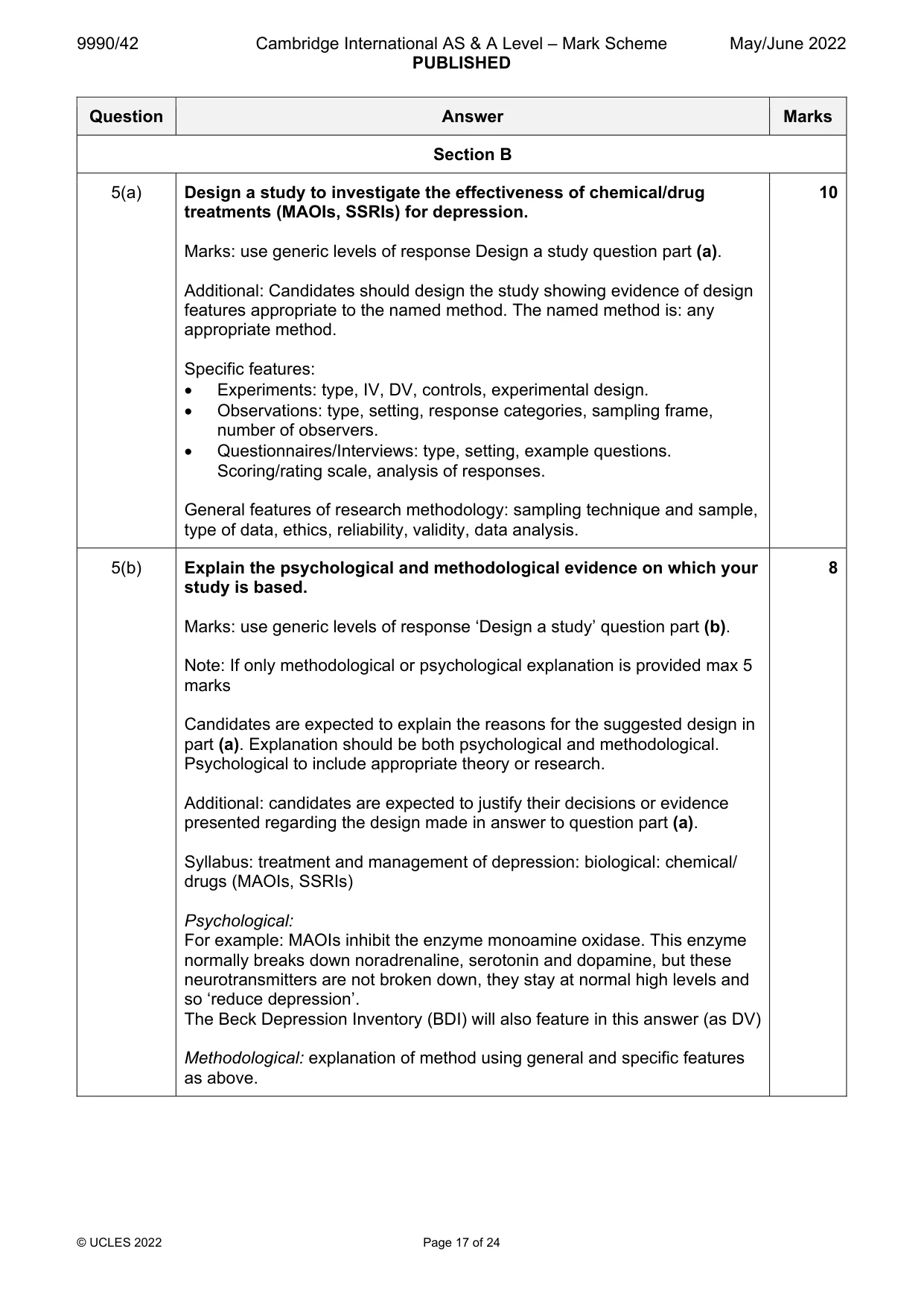 Mark scheme, page 17 of 24