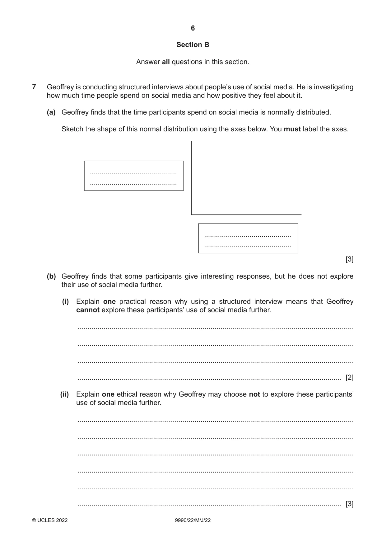 Cambridge A Level Psychology (from 2018) 9990 2022 May/June Paper 2 · Variant 2 question paper, page 6 of 12