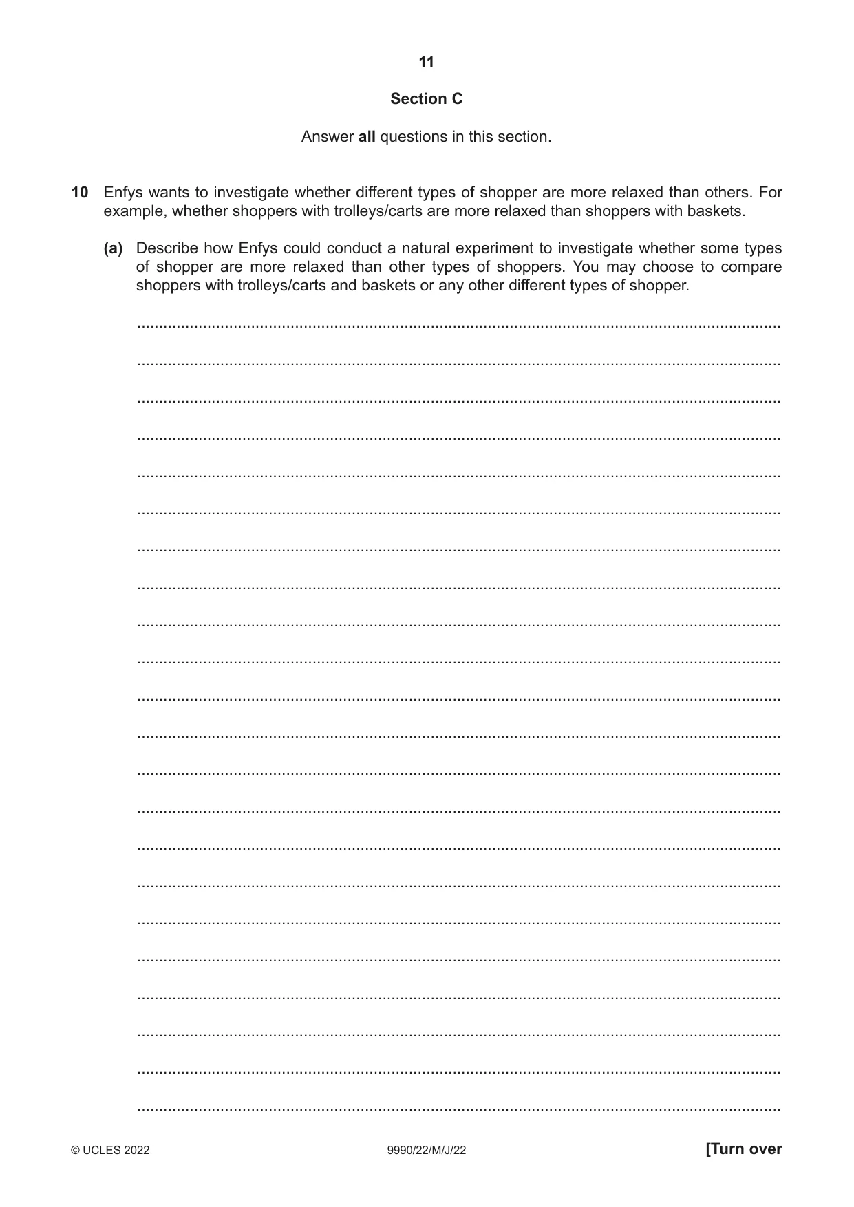 Cambridge A Level Psychology (from 2018) 9990 2022 May/June Paper 2 · Variant 2 question paper, page 11 of 12