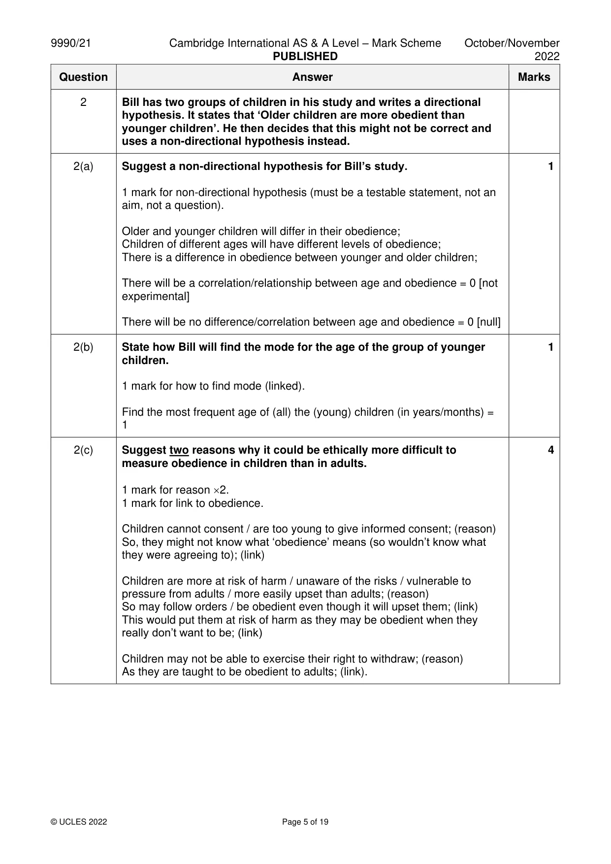 Mark scheme, page 5 of 19