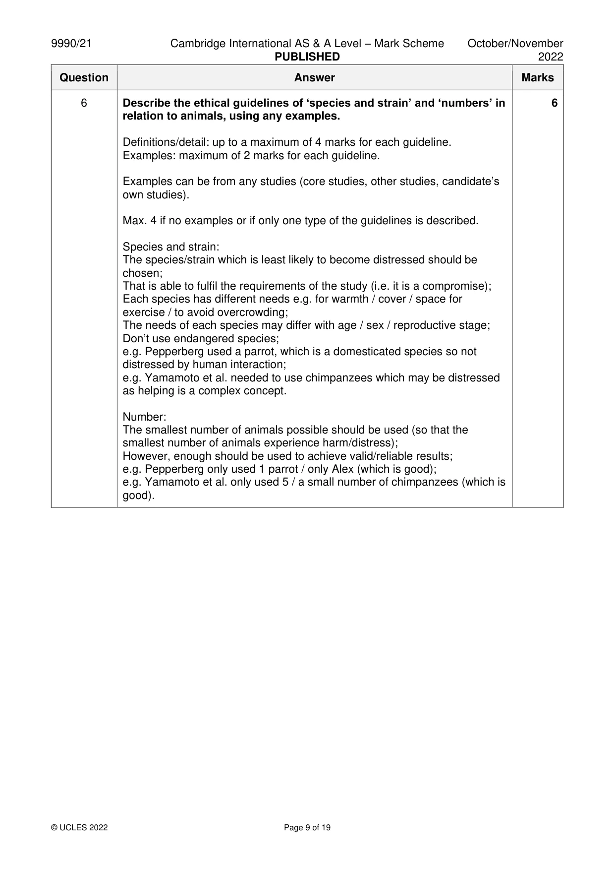 Mark scheme, page 9 of 19