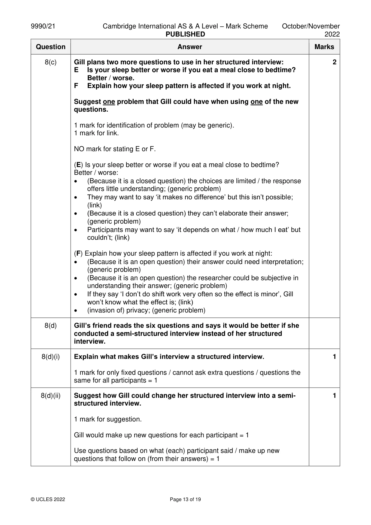 Mark scheme, page 13 of 19