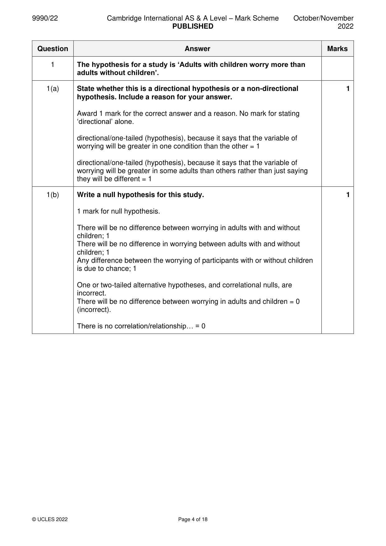 Mark scheme, page 4 of 18