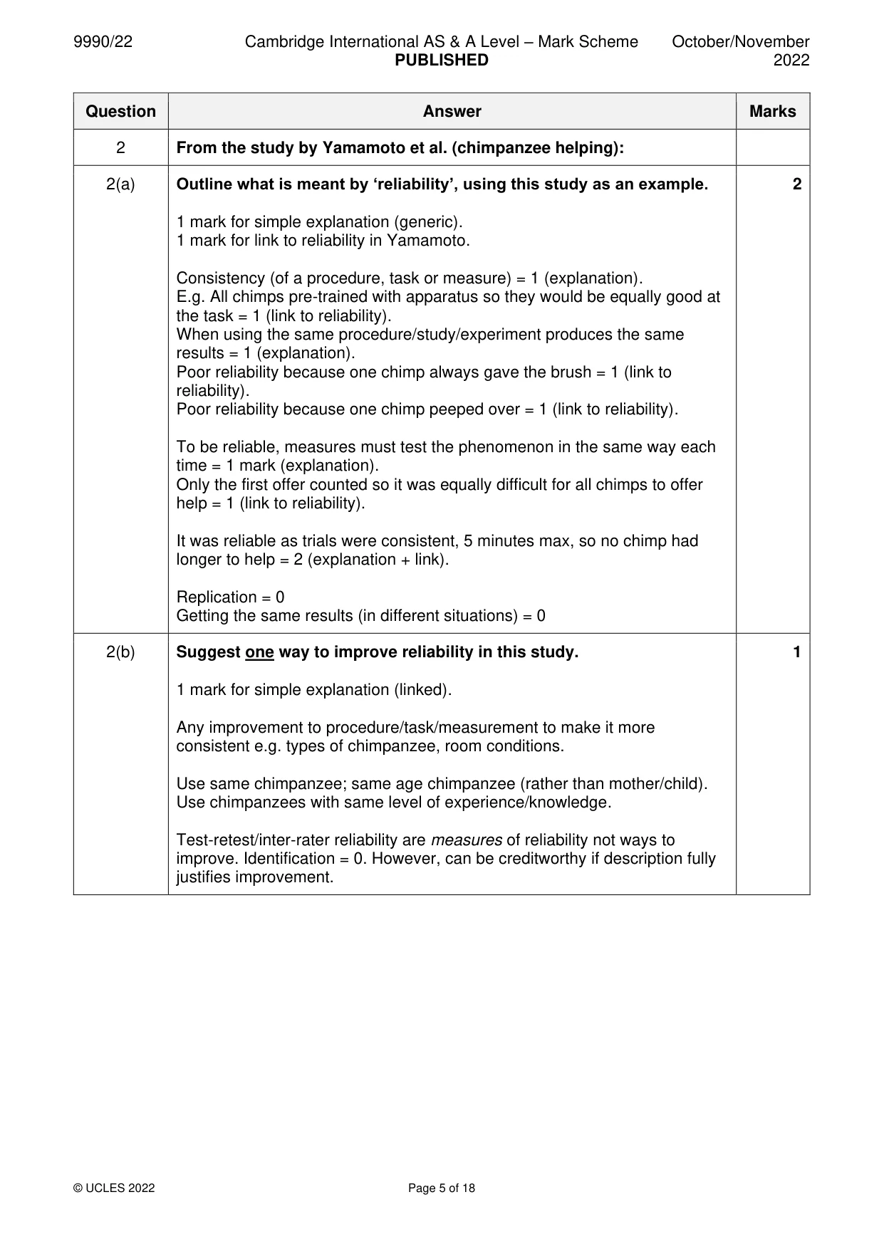 Mark scheme, page 5 of 18