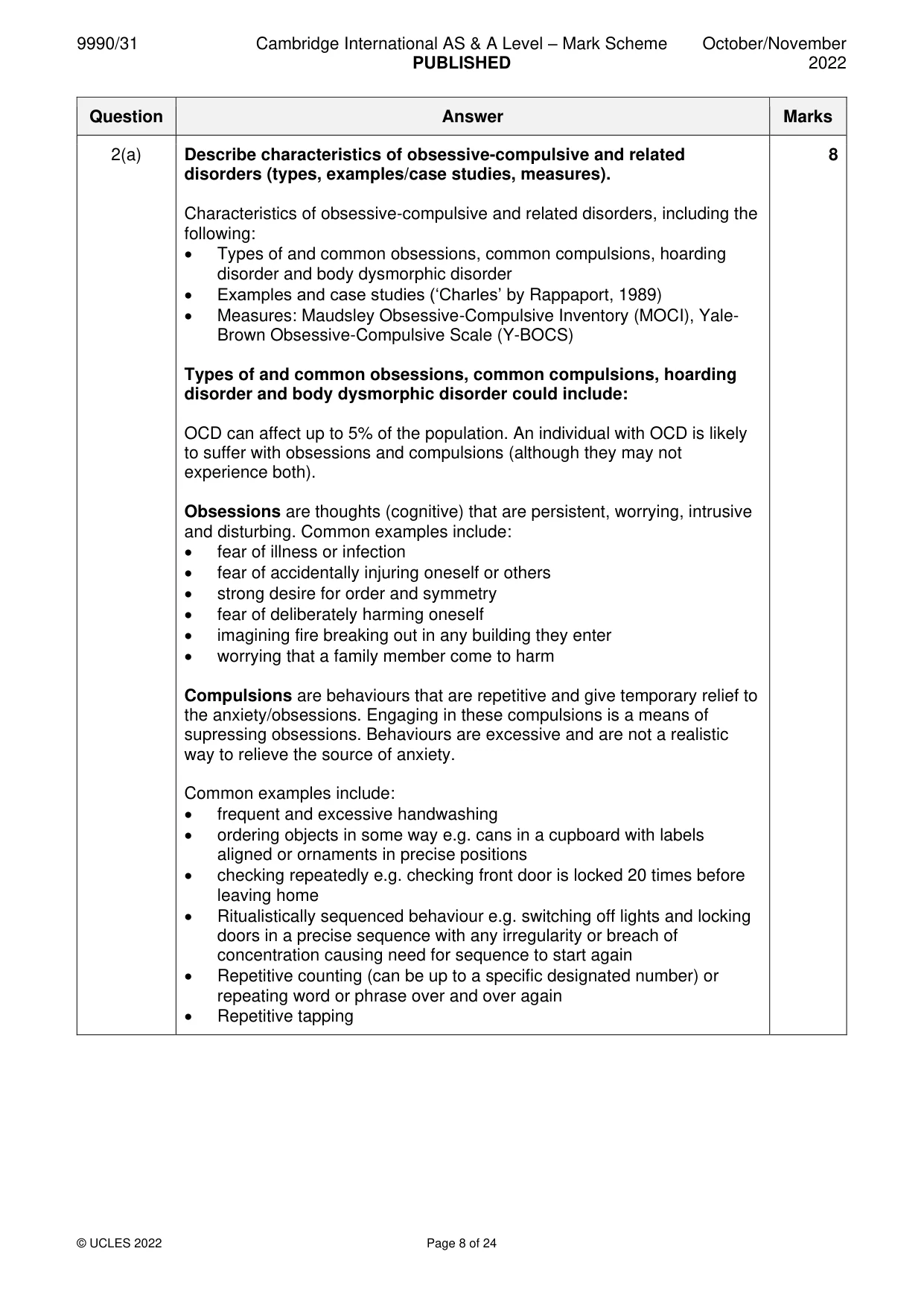 Mark scheme, page 8 of 24
