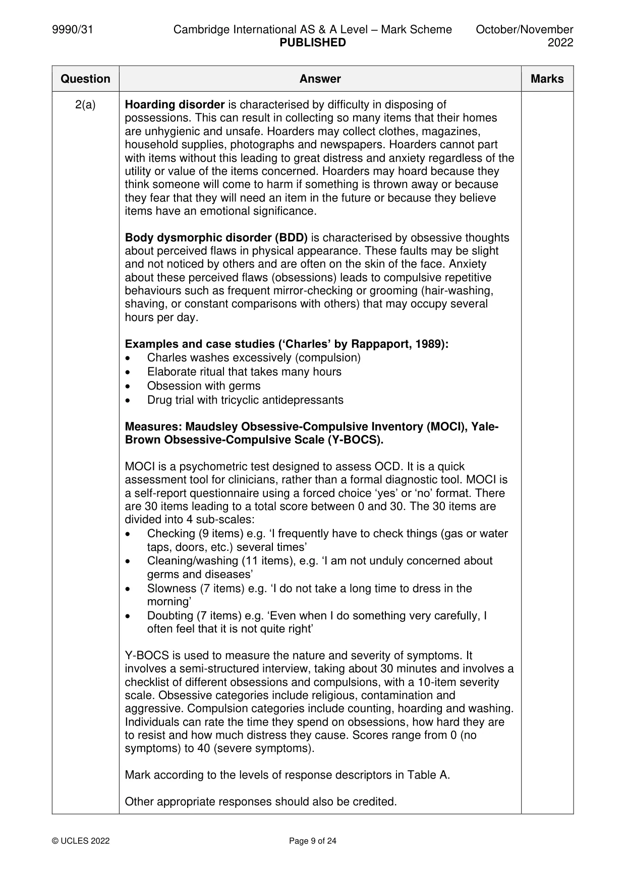Mark scheme, page 9 of 24