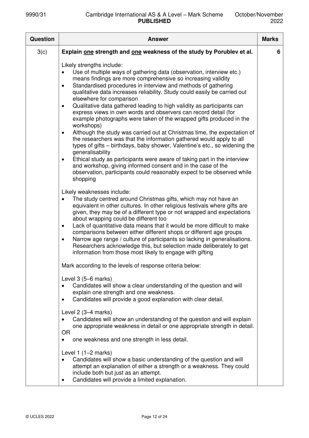Mark scheme, page 12 of 24