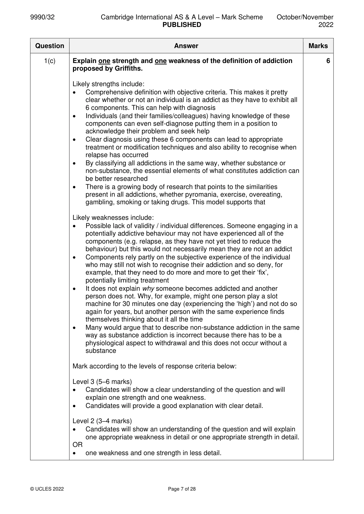 Mark scheme, page 7 of 28