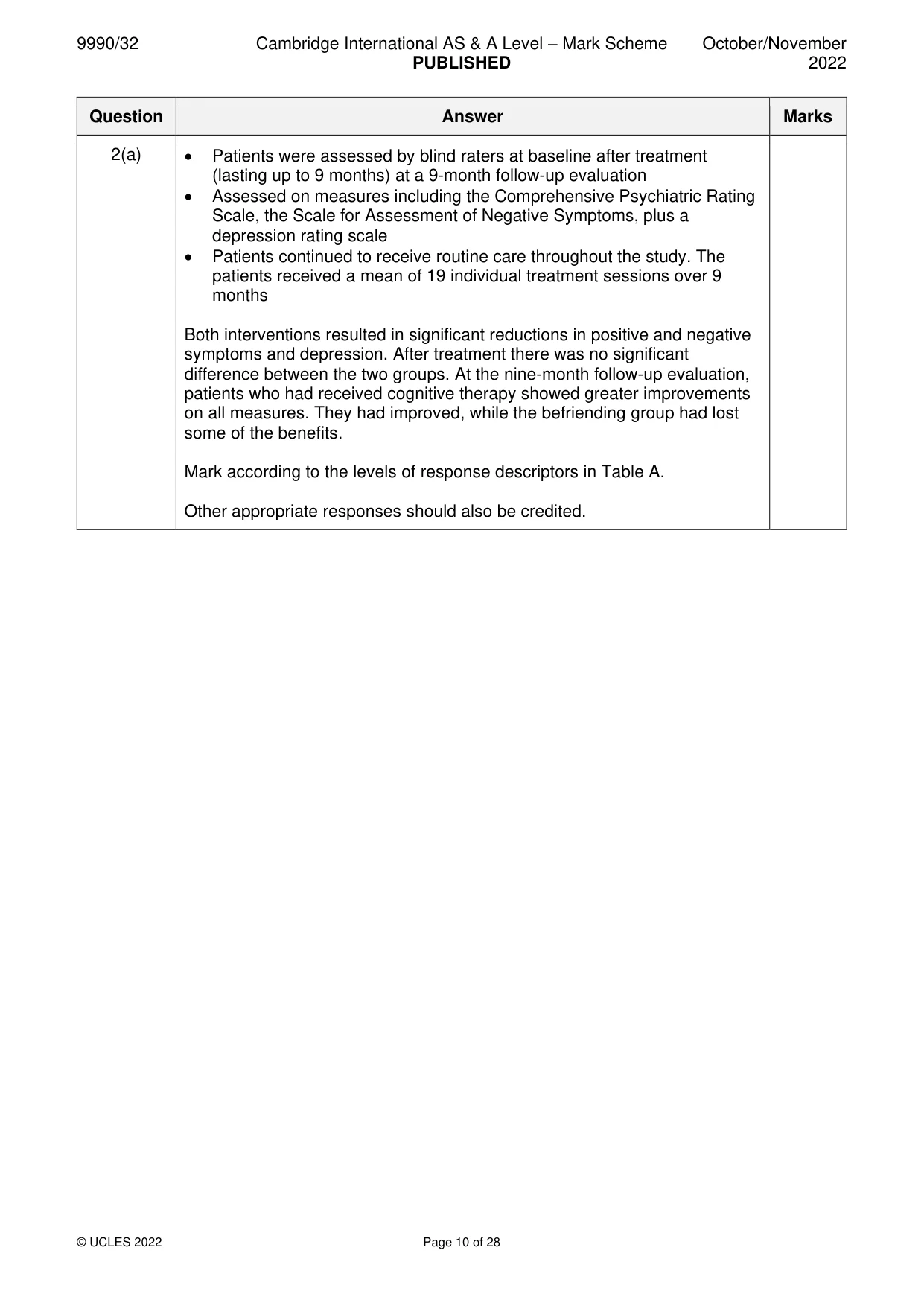 Mark scheme, page 10 of 28