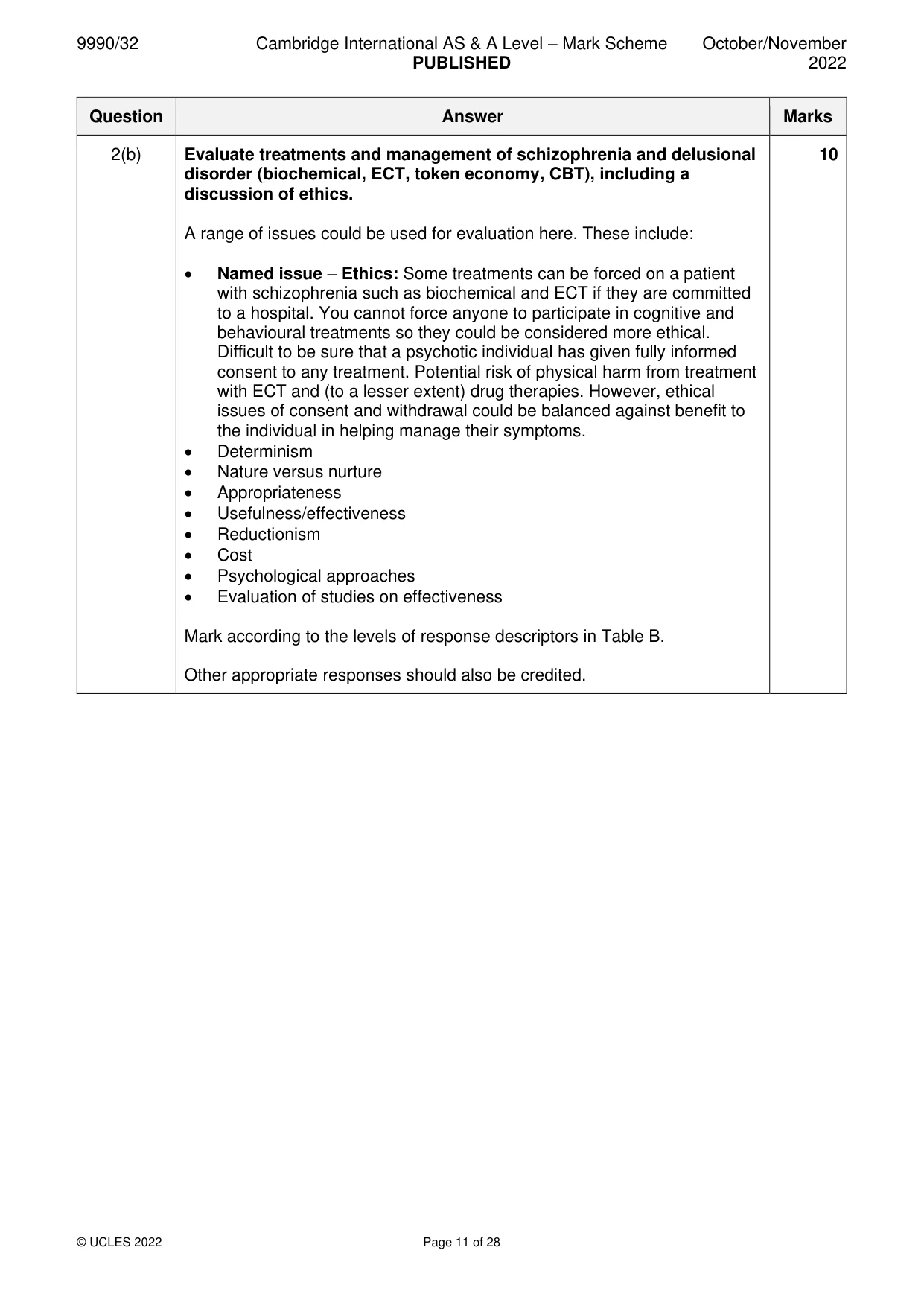 Mark scheme, page 11 of 28