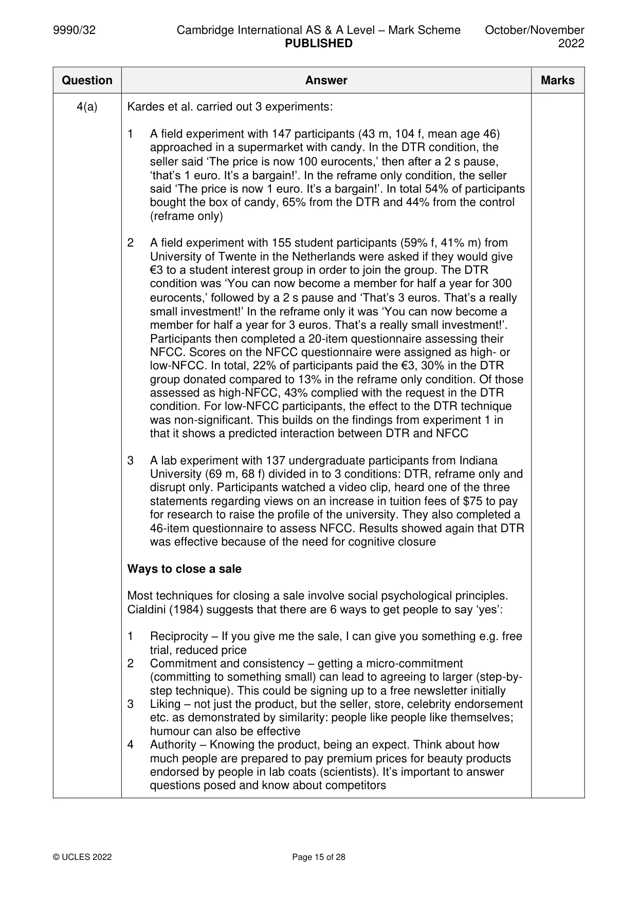 Mark scheme, page 15 of 28