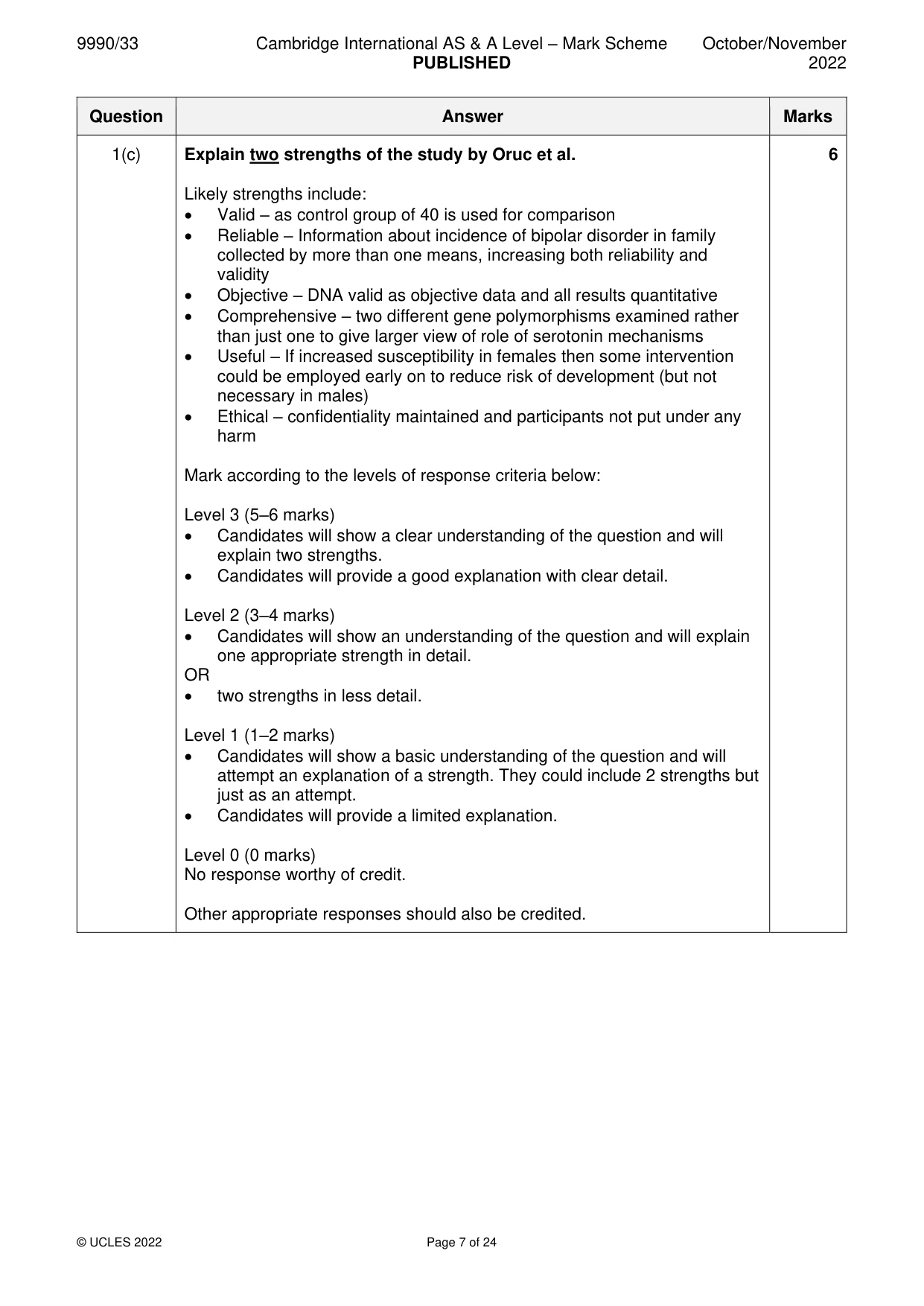 Mark scheme, page 7 of 24
