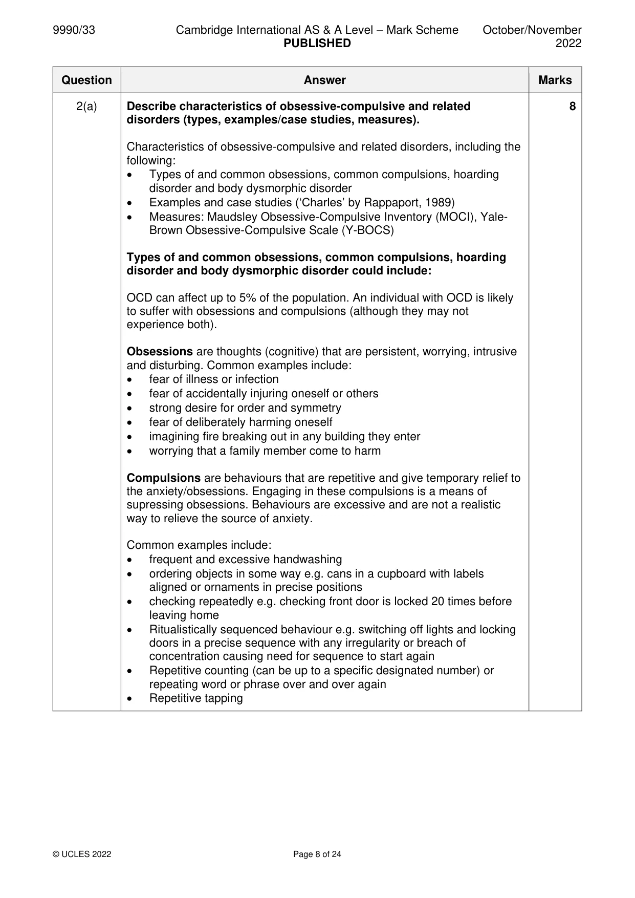 Mark scheme, page 8 of 24