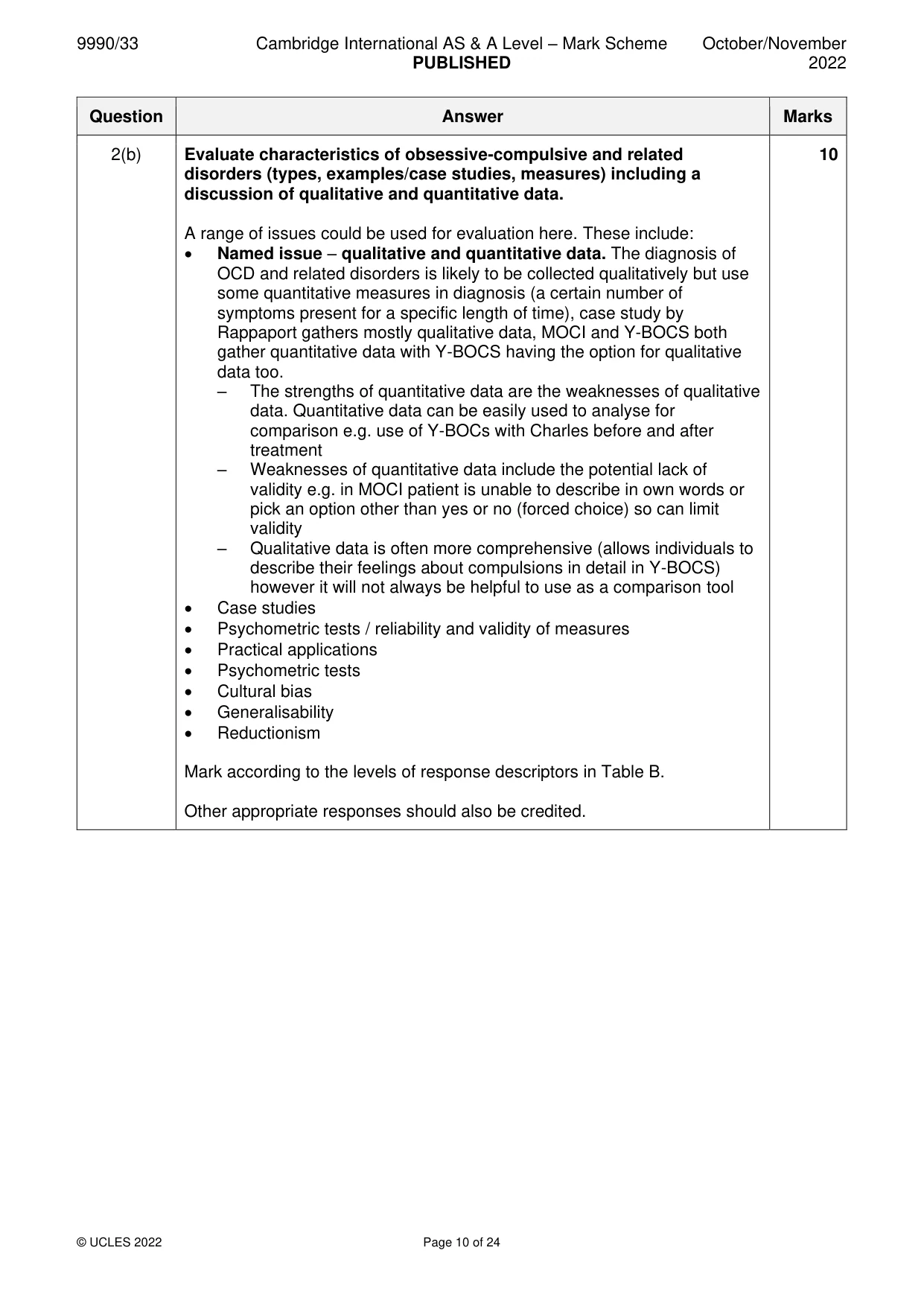 Mark scheme, page 10 of 24