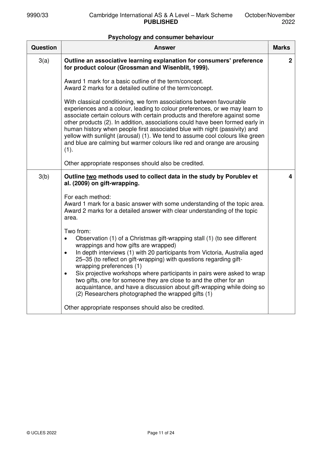 Mark scheme, page 11 of 24