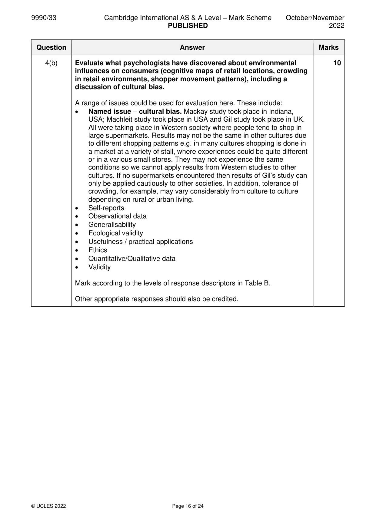 Mark scheme, page 16 of 24