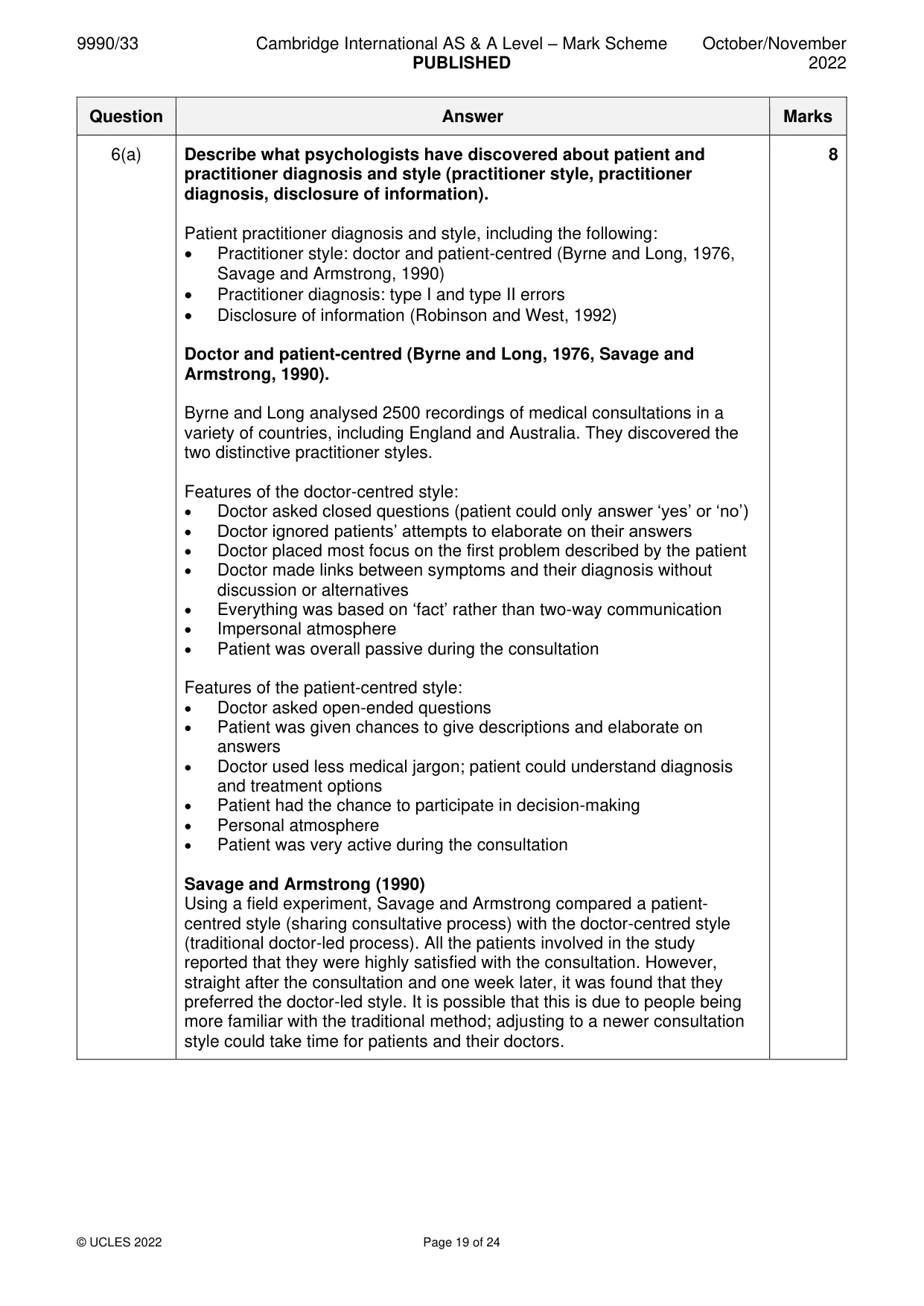 Mark scheme, page 19 of 24