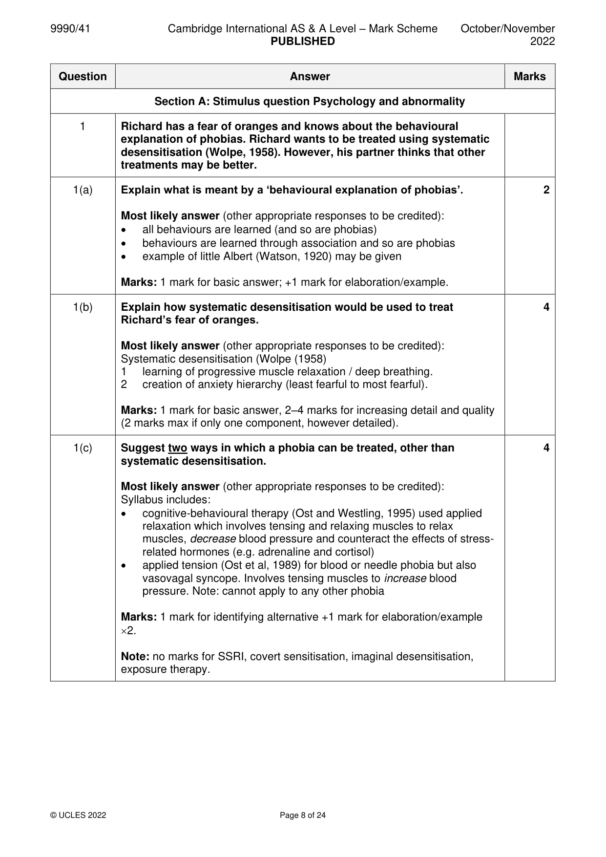 Mark scheme, page 8 of 24