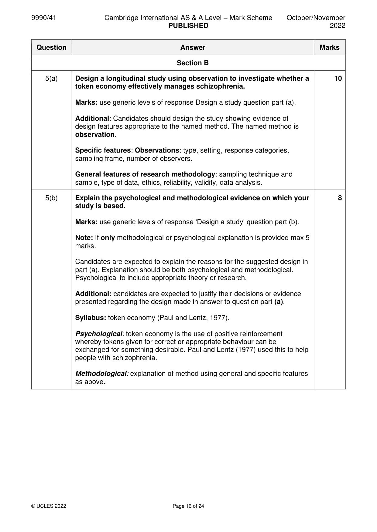 Mark scheme, page 16 of 24