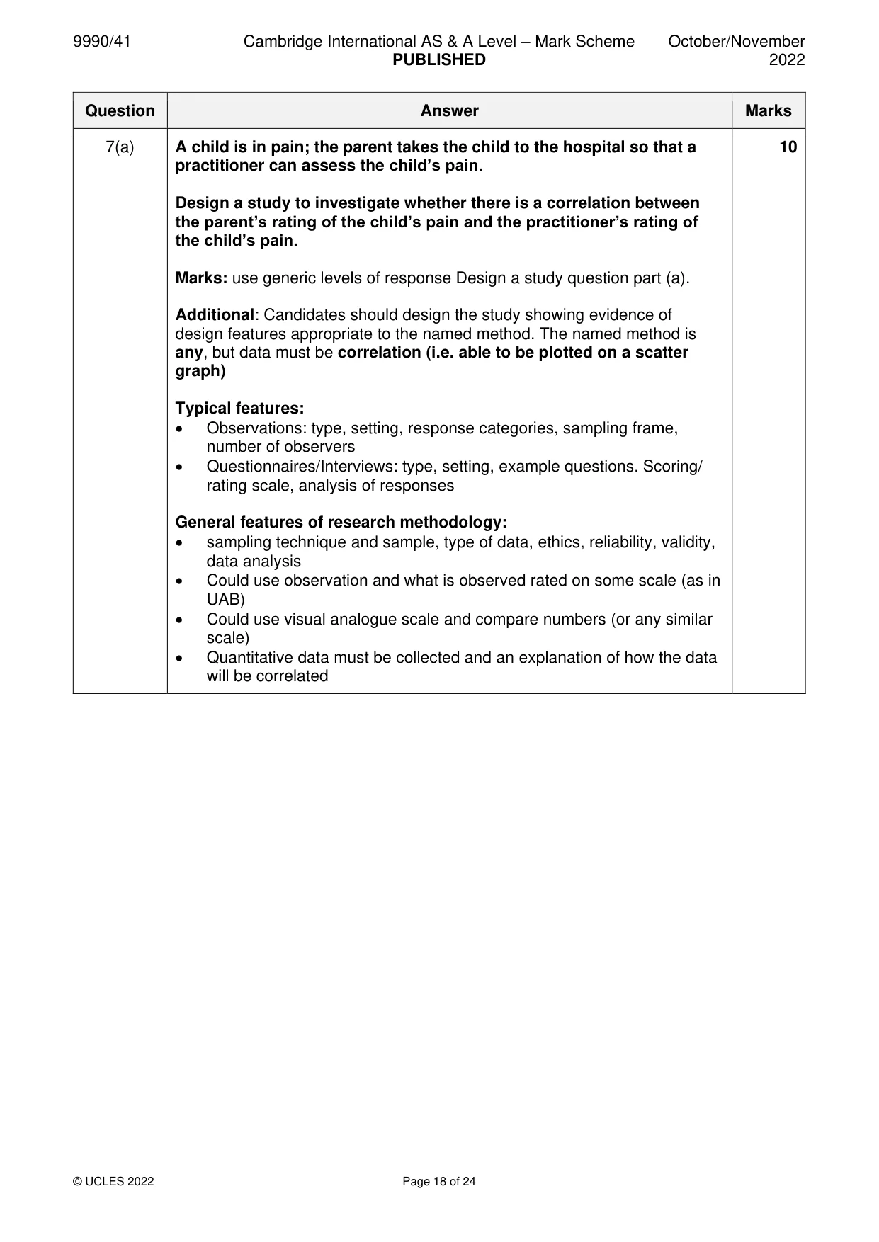 Mark scheme, page 18 of 24
