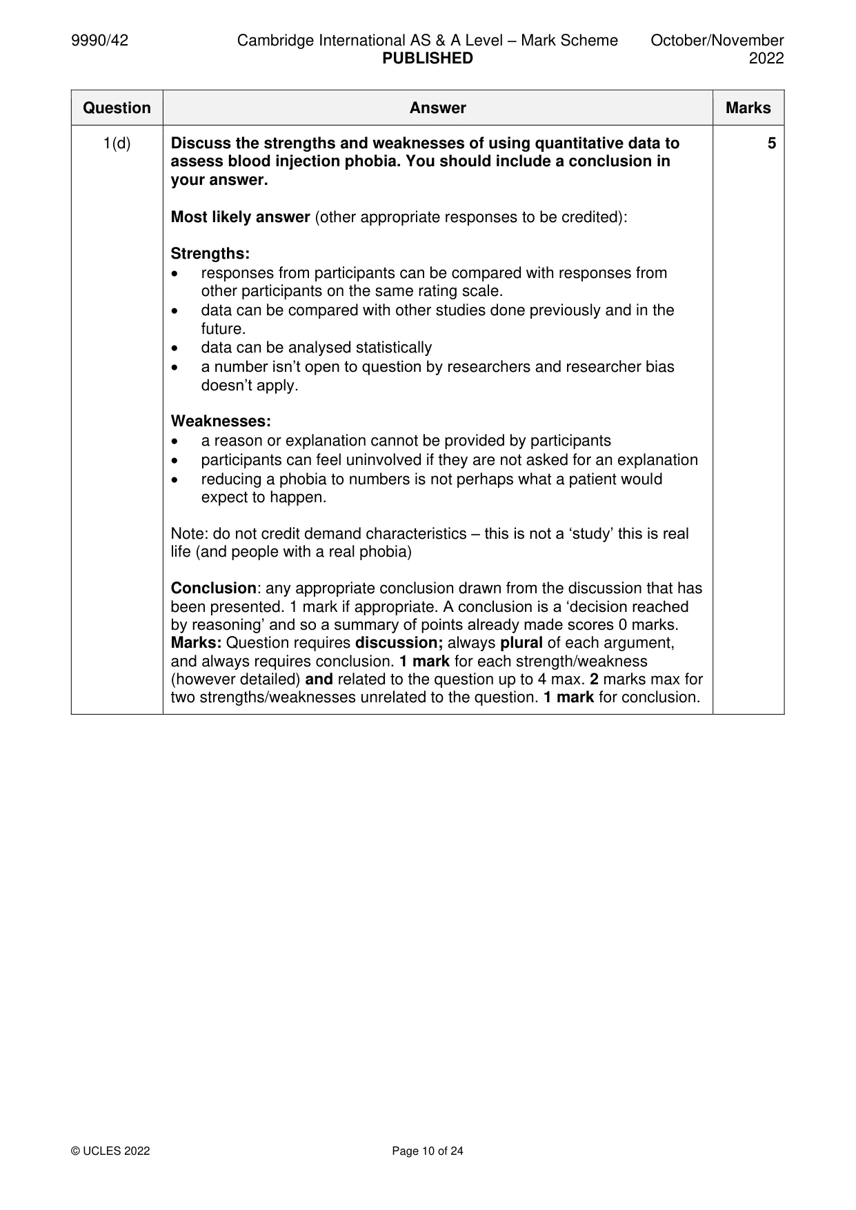 Mark scheme, page 10 of 24