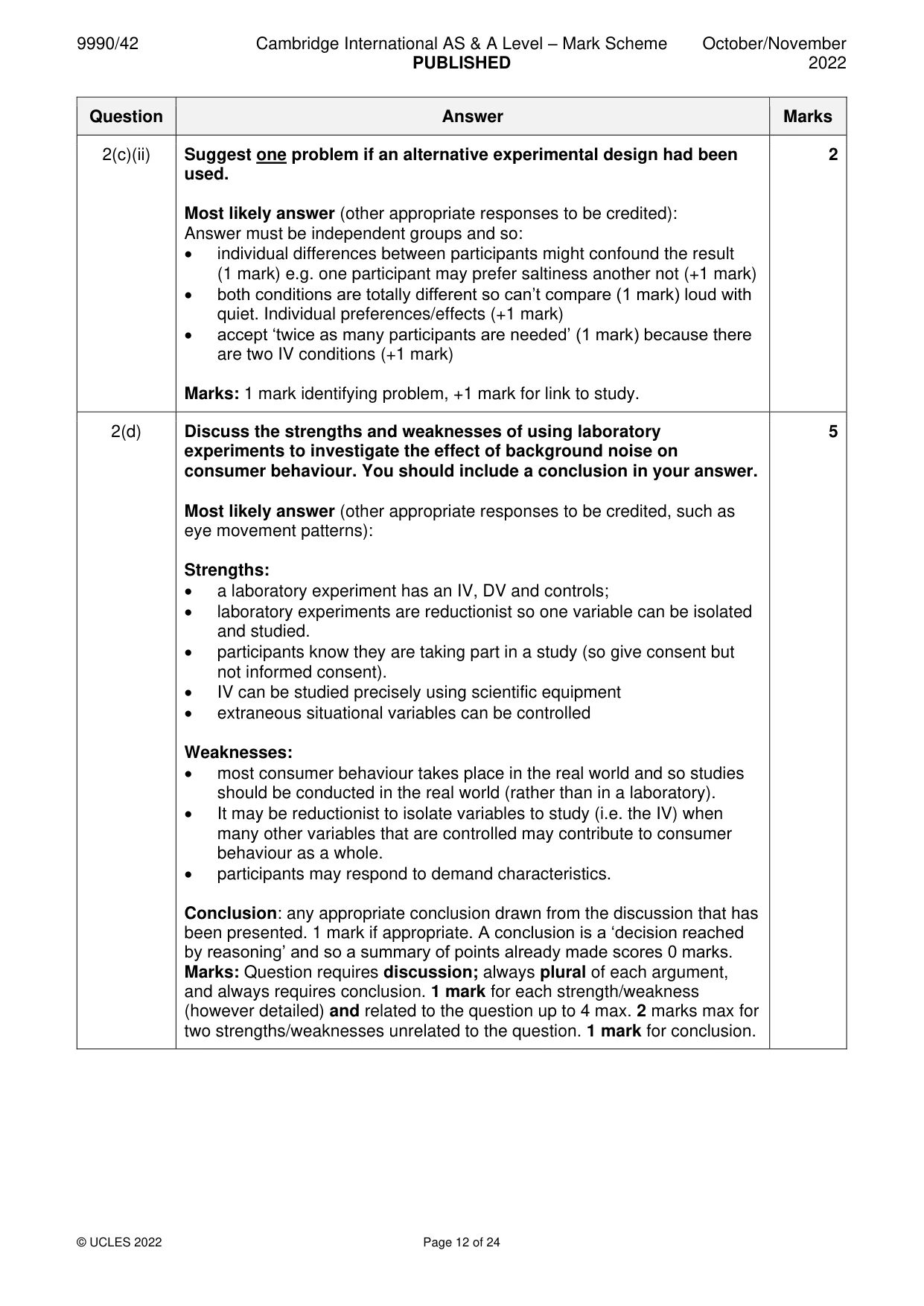 Mark scheme, page 12 of 24