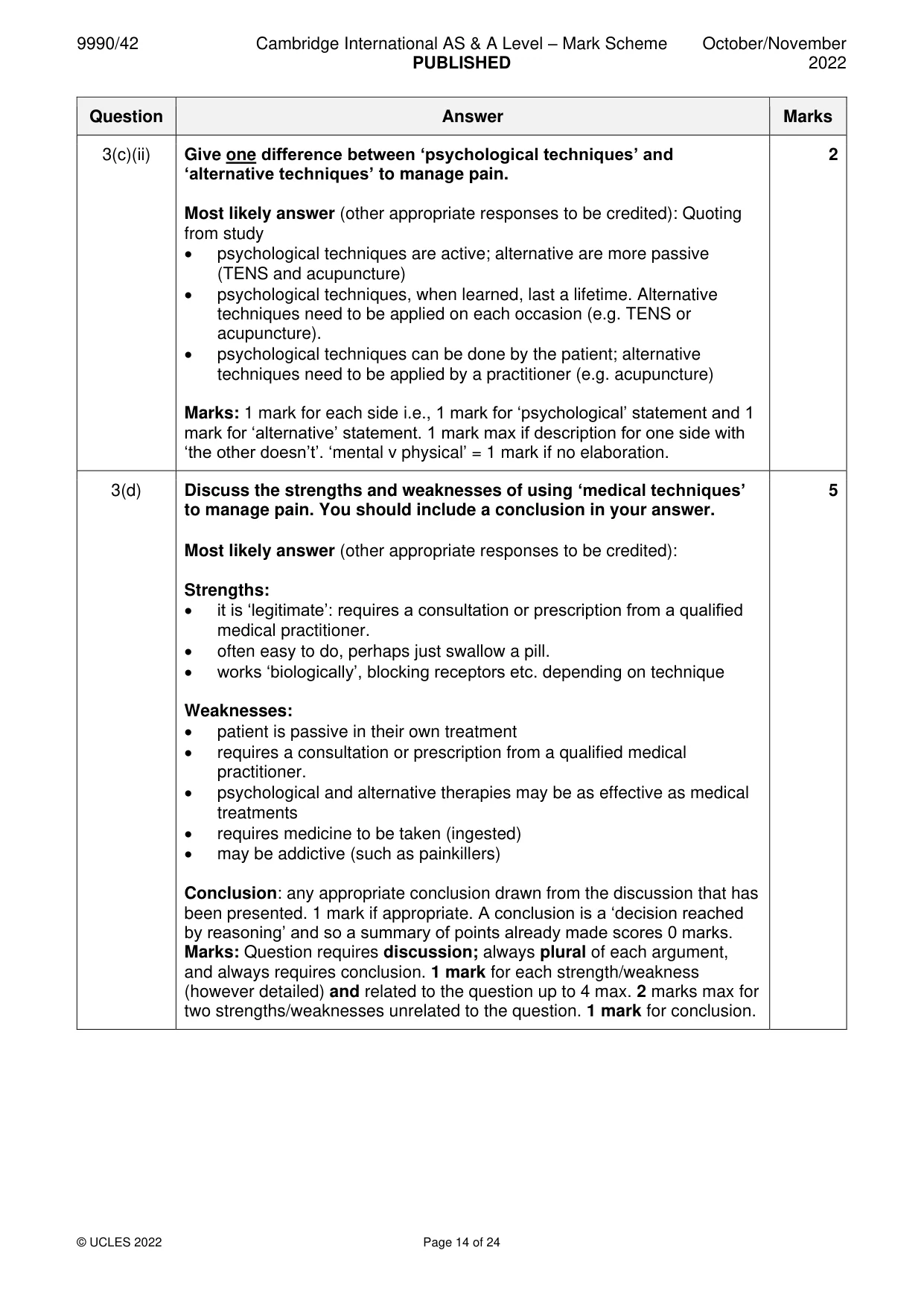 Mark scheme, page 14 of 24