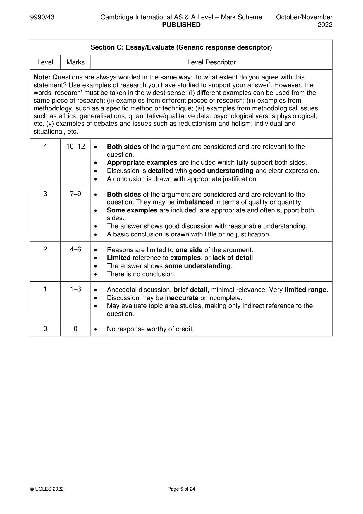 Mark scheme, page 5 of 24