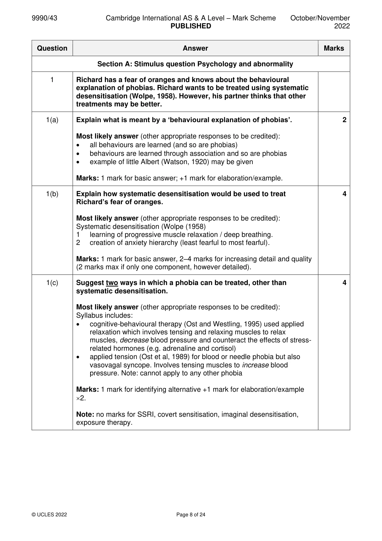Mark scheme, page 8 of 24