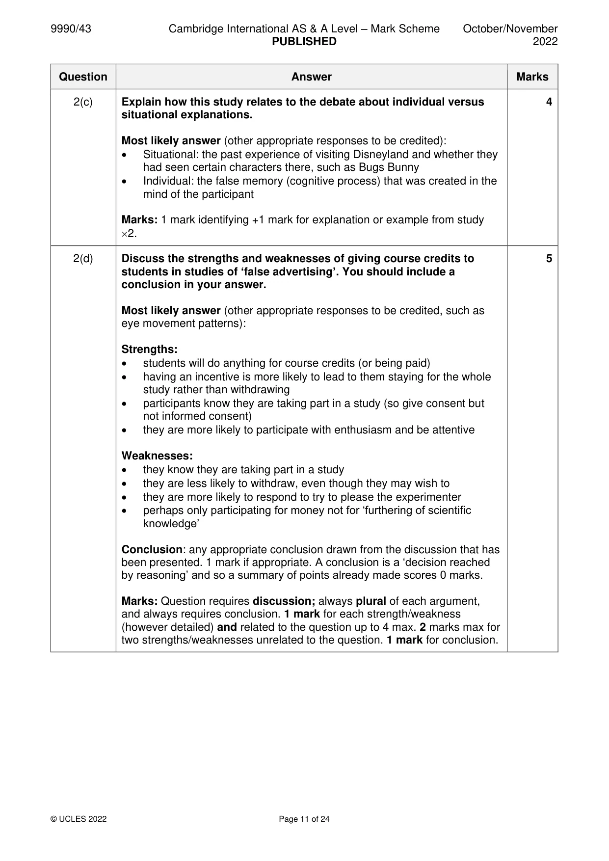 Mark scheme, page 11 of 24