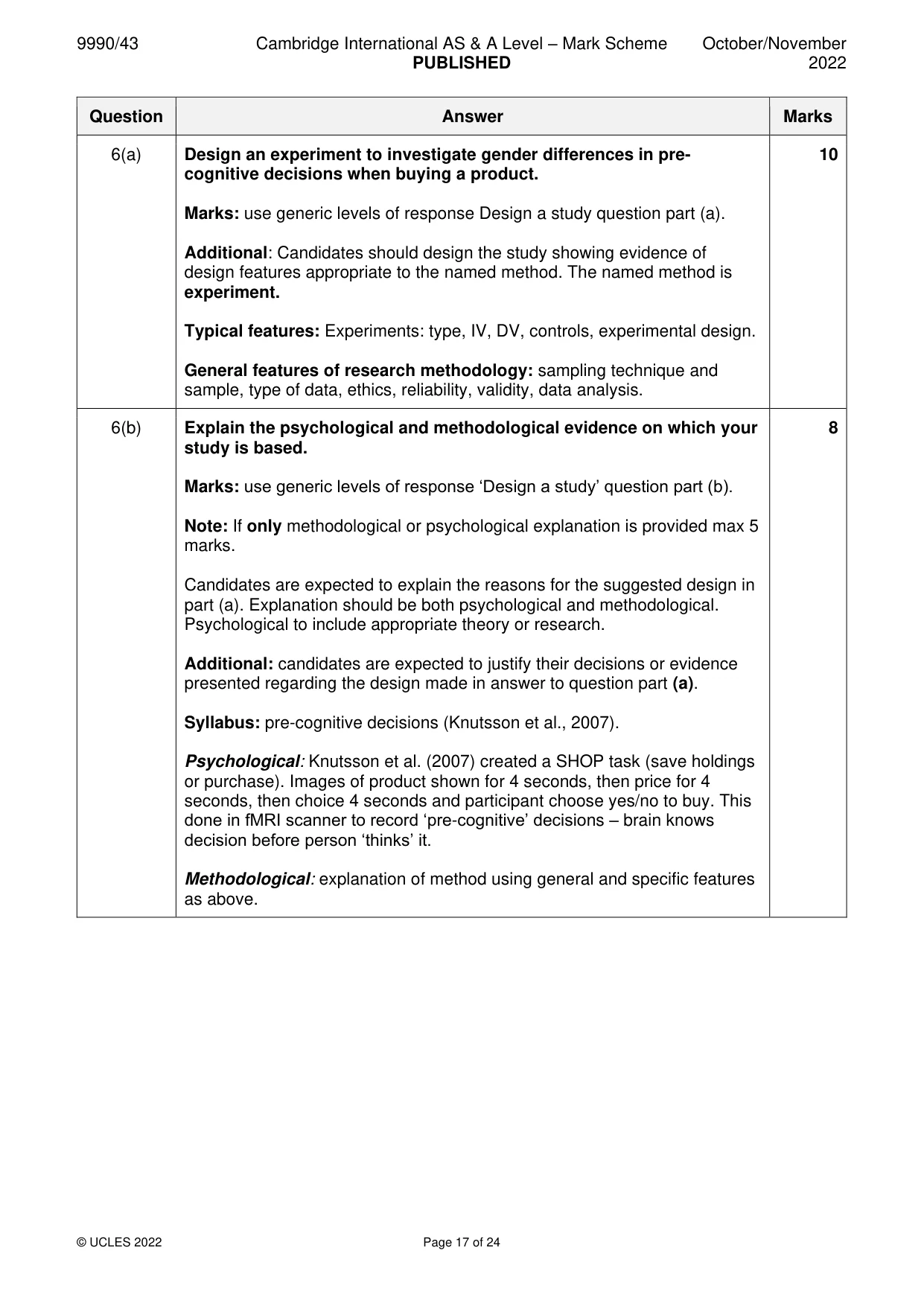 Mark scheme, page 17 of 24