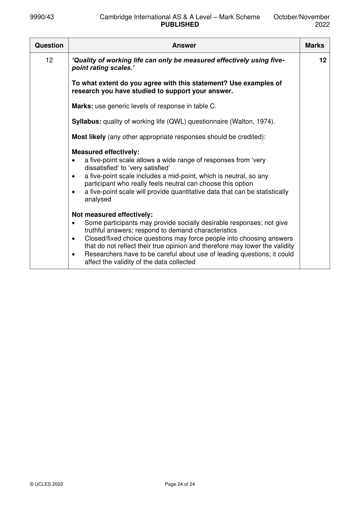 Mark scheme, page 24 of 24