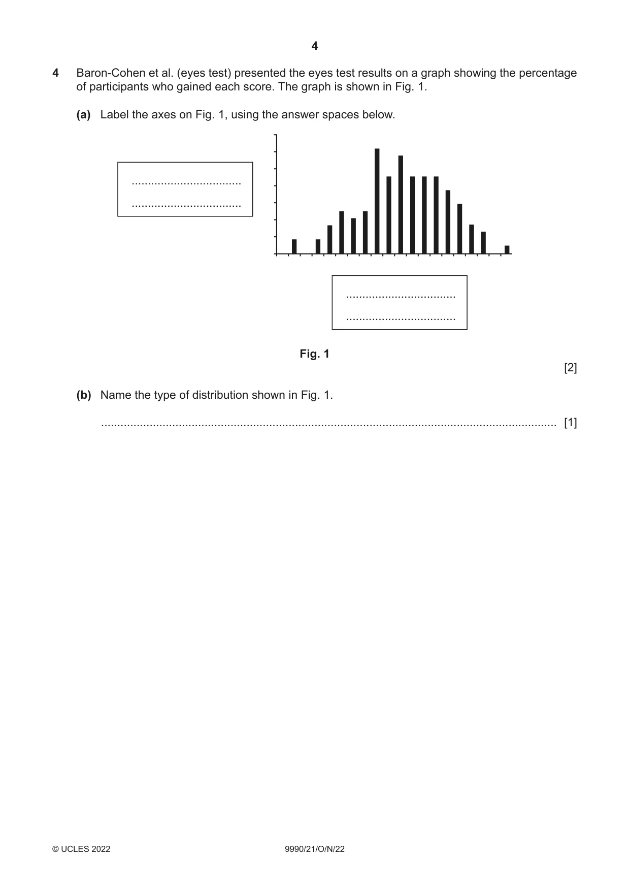 Cambridge A Level Psychology (from 2018) 9990 2022 Oct/Nov Paper 2 · Variant 1 question paper, page 4 of 12
