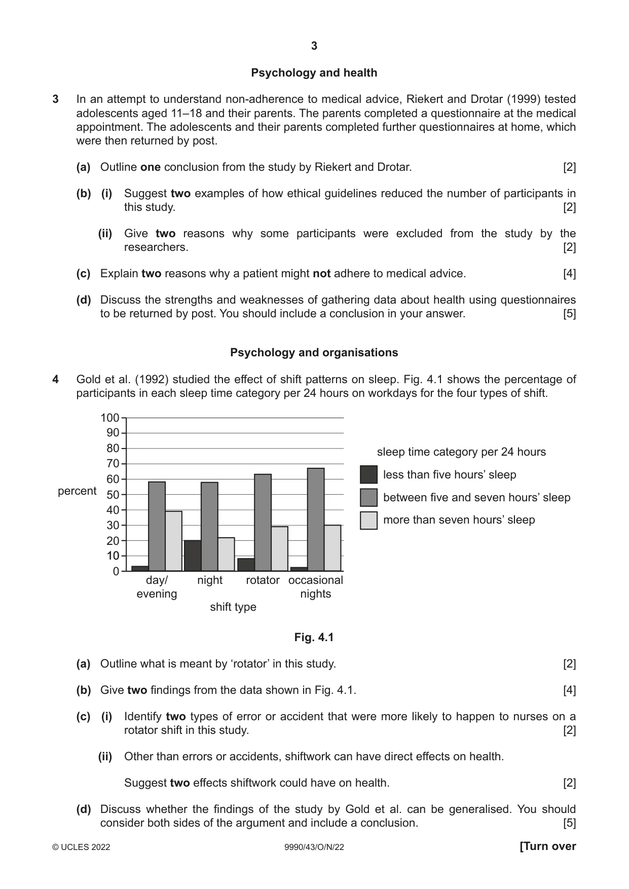 Cambridge A Level Psychology (from 2018) 9990 2022 Oct/Nov Paper 4 · Variant 3 question paper, page 3 of 8