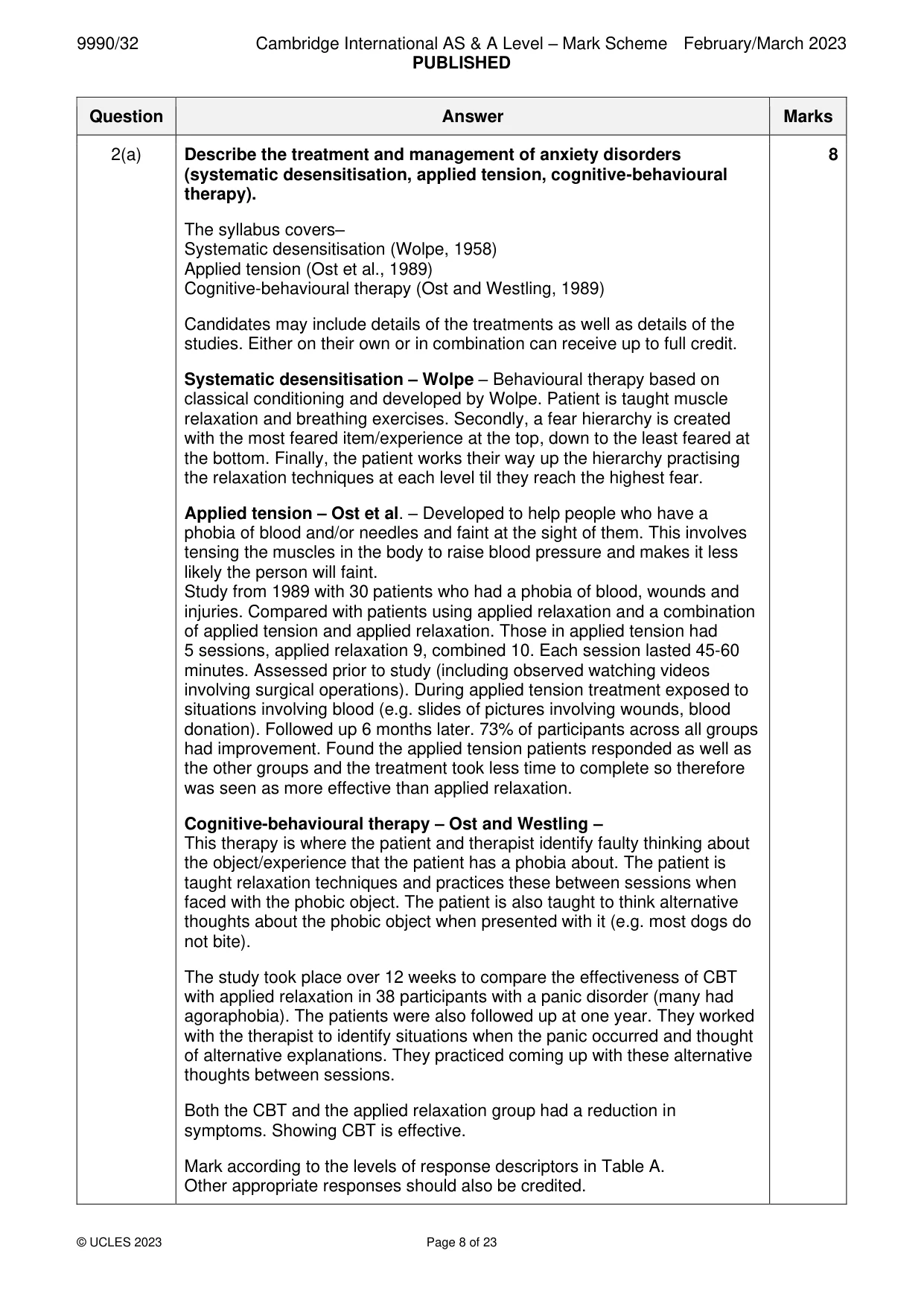 Mark scheme, page 8 of 23