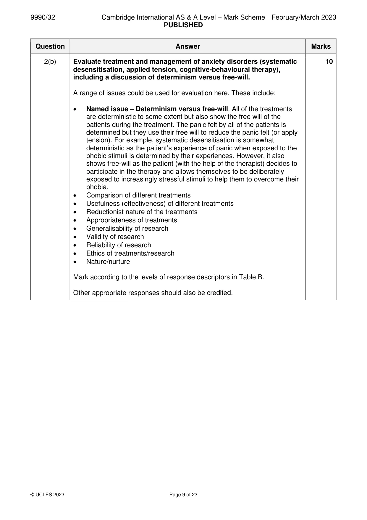 Mark scheme, page 9 of 23