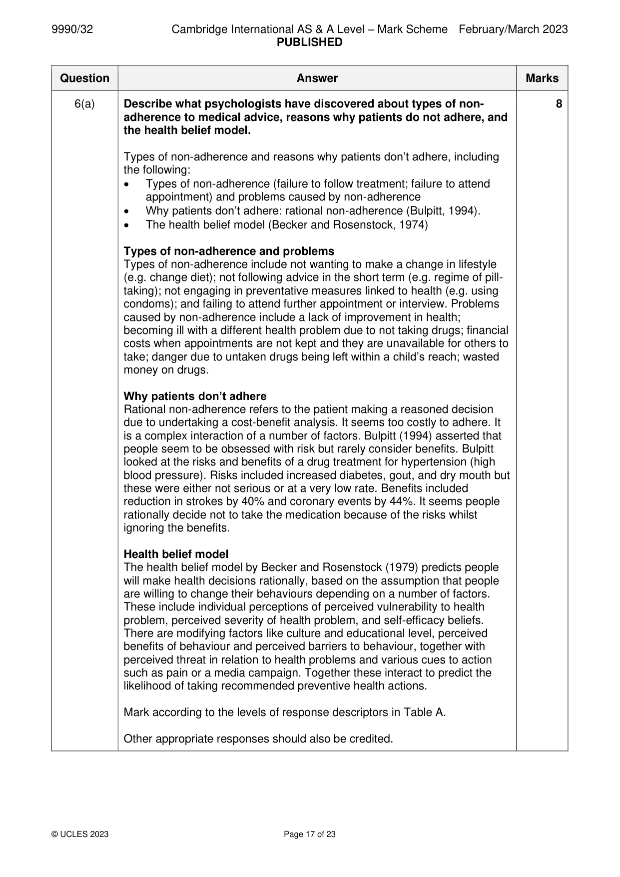 Mark scheme, page 17 of 23