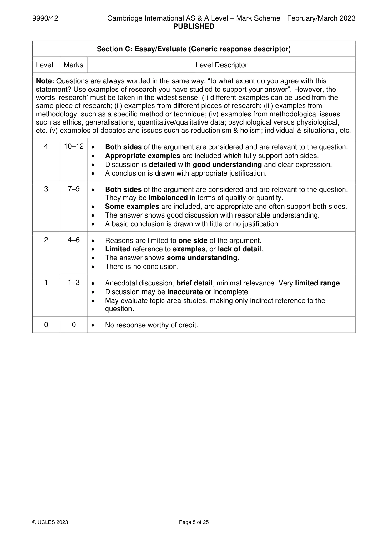 Mark scheme, page 5 of 25