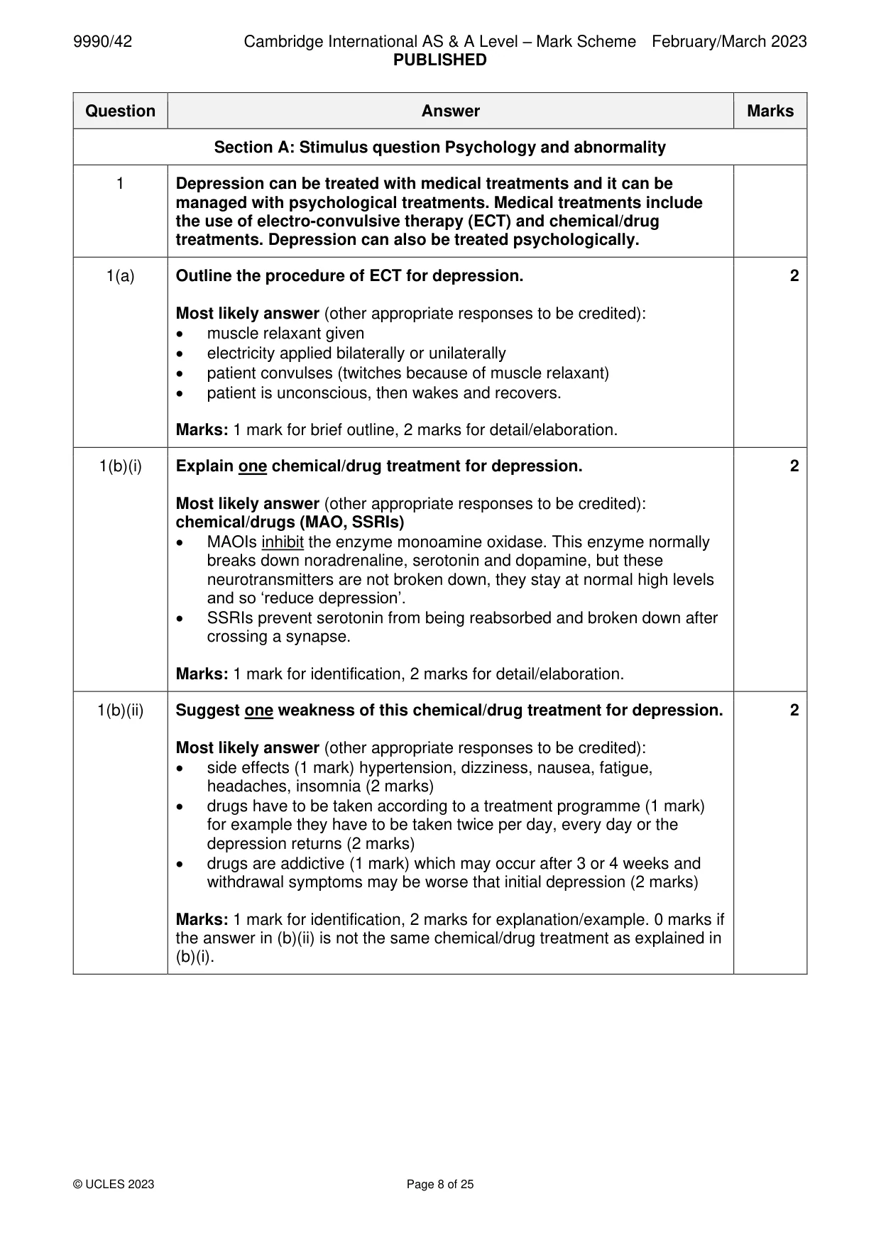 Mark scheme, page 8 of 25
