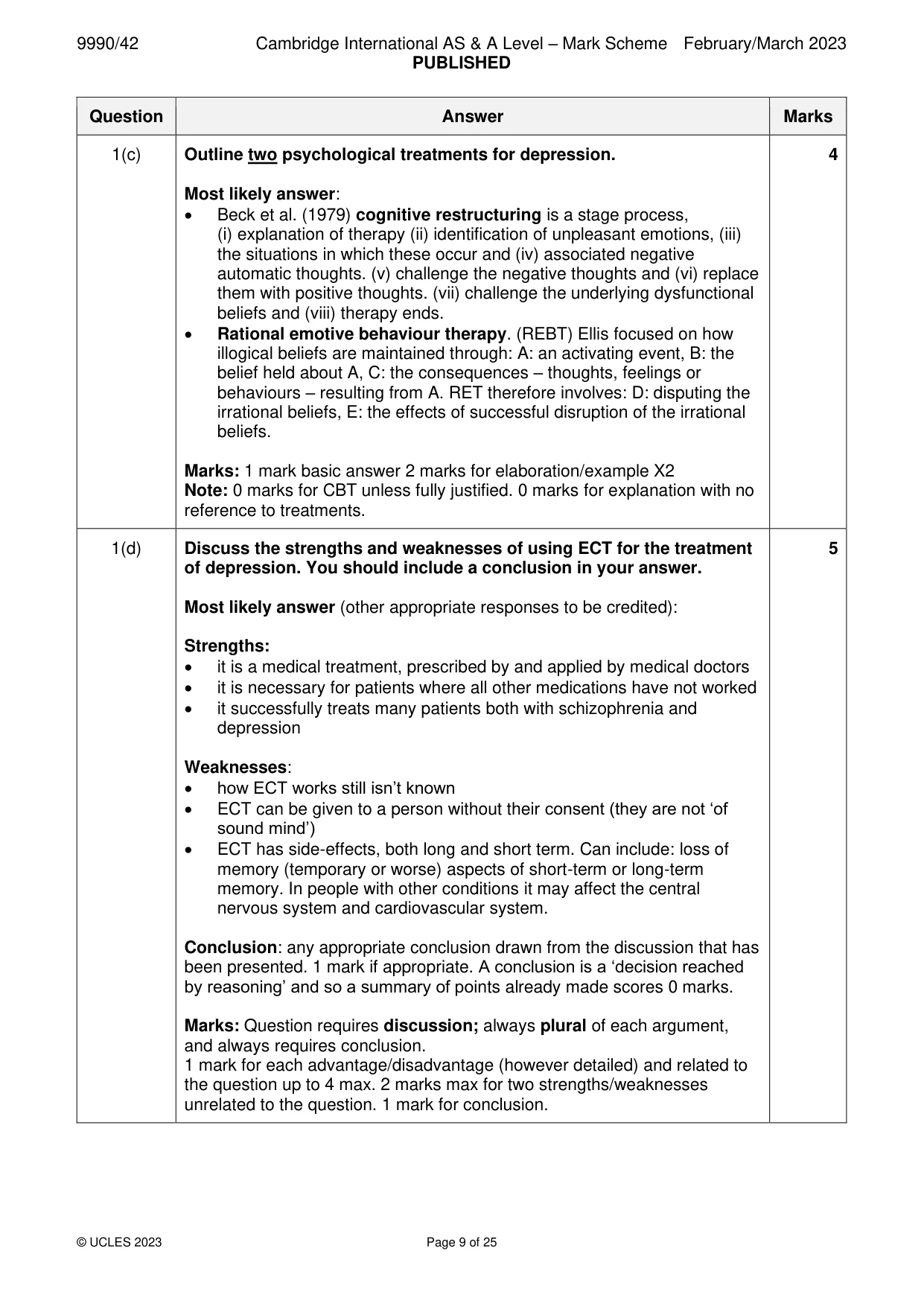 Mark scheme, page 9 of 25
