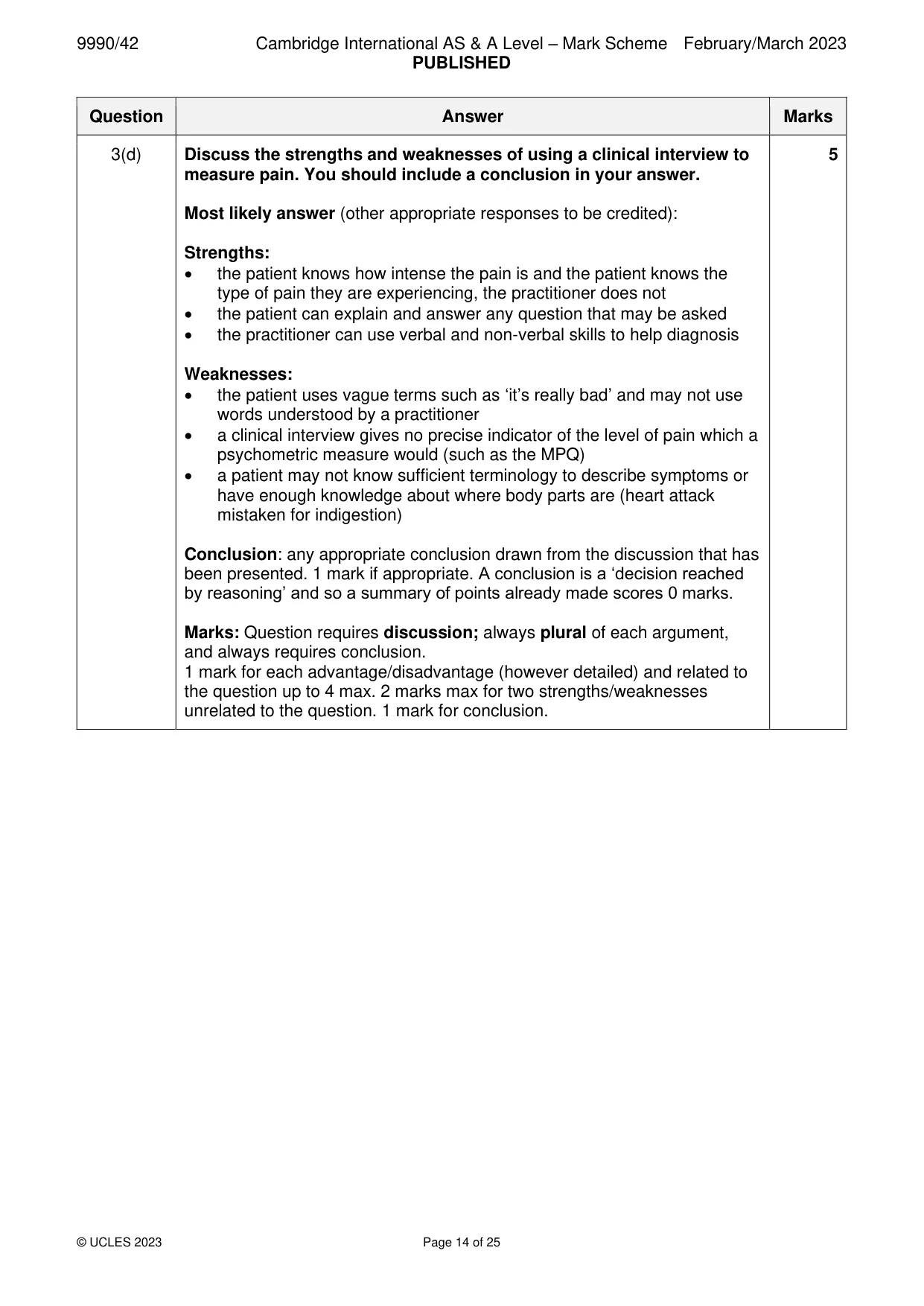 Mark scheme, page 14 of 25