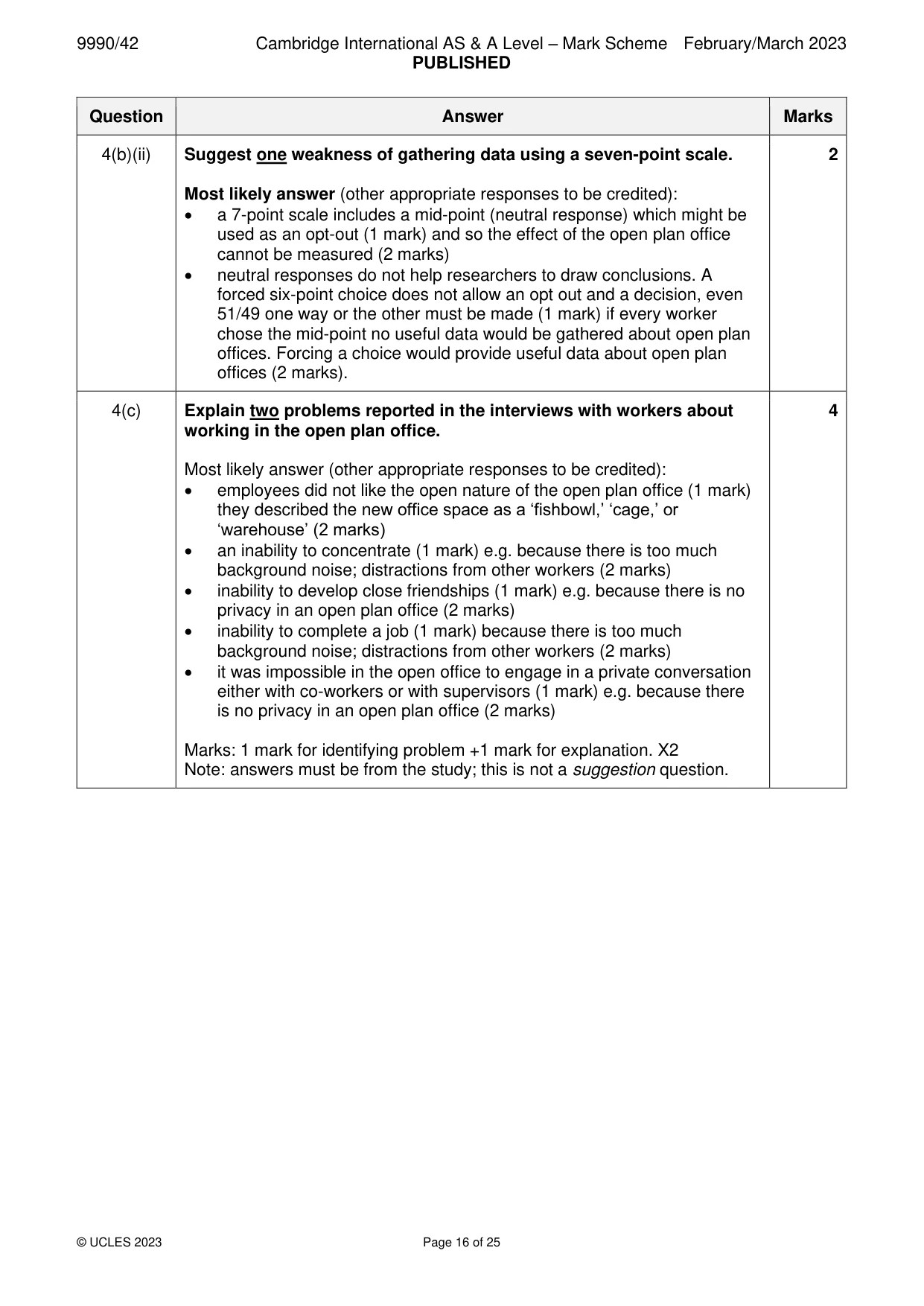 Mark scheme, page 16 of 25