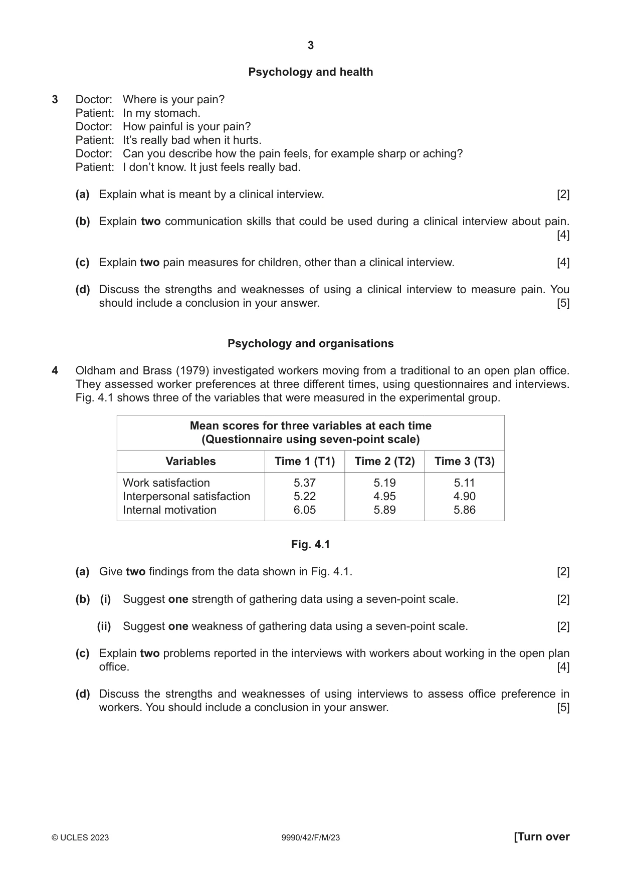 Cambridge A Level Psychology (from 2018) 9990 2023 Feb/March Paper 4 · Variant 2 question paper, page 3 of 8