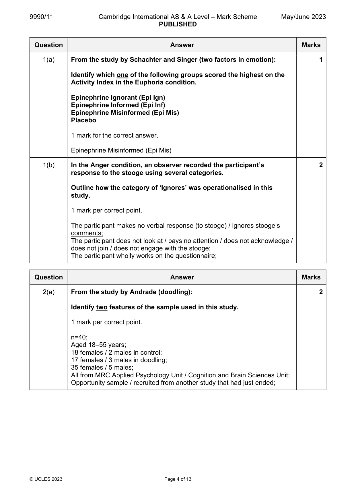 Mark scheme, page 4 of 13