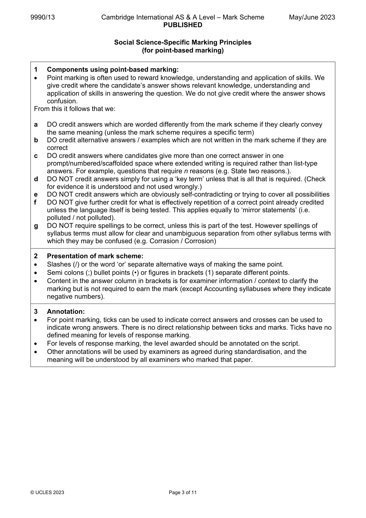 Mark scheme, page 3 of 11